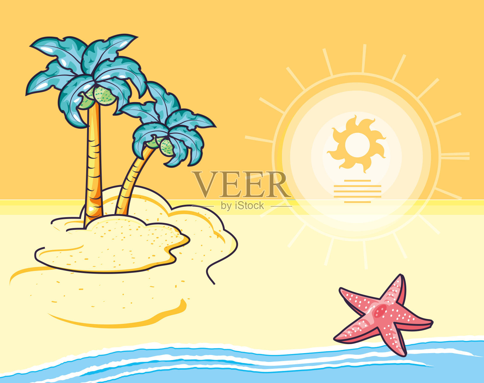 夏季和假期图标集设计插画图片素材