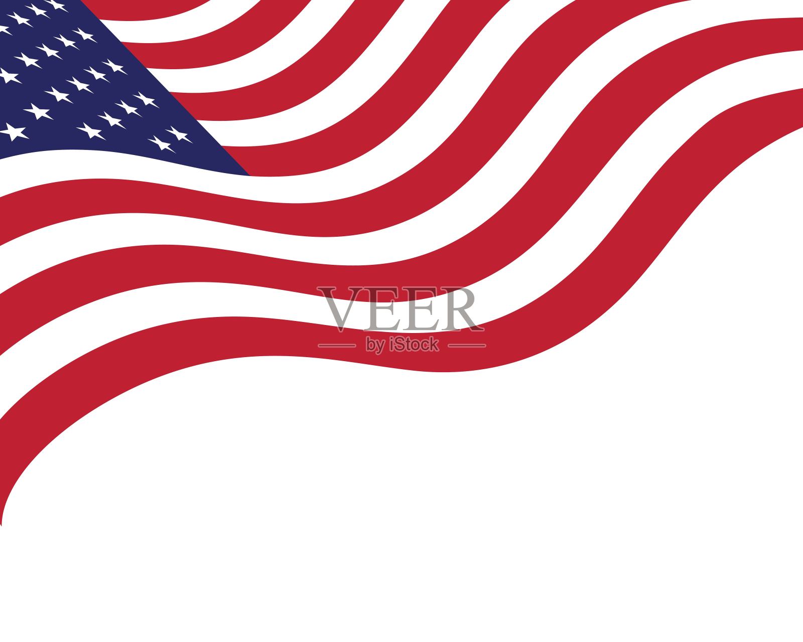 旗帜美国矢量图标插图设计元素图片