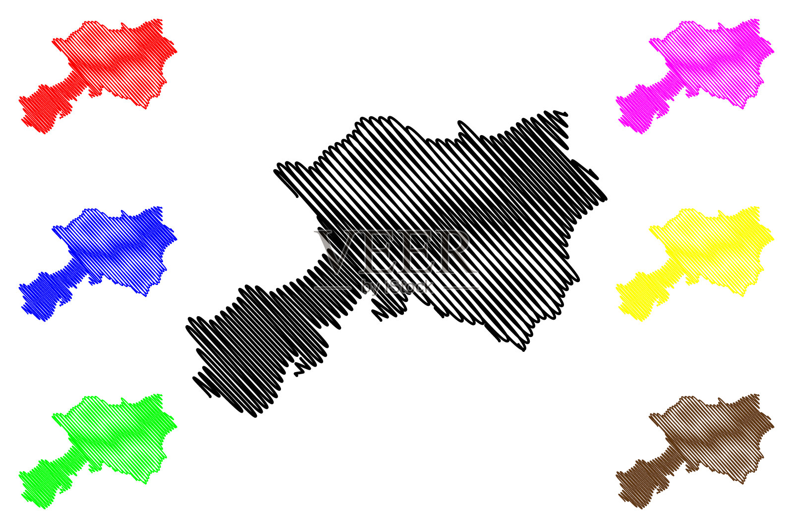 达玛尔省(也门、也门共和国各省)地图矢量图、草稿达玛尔地图插画图片素材