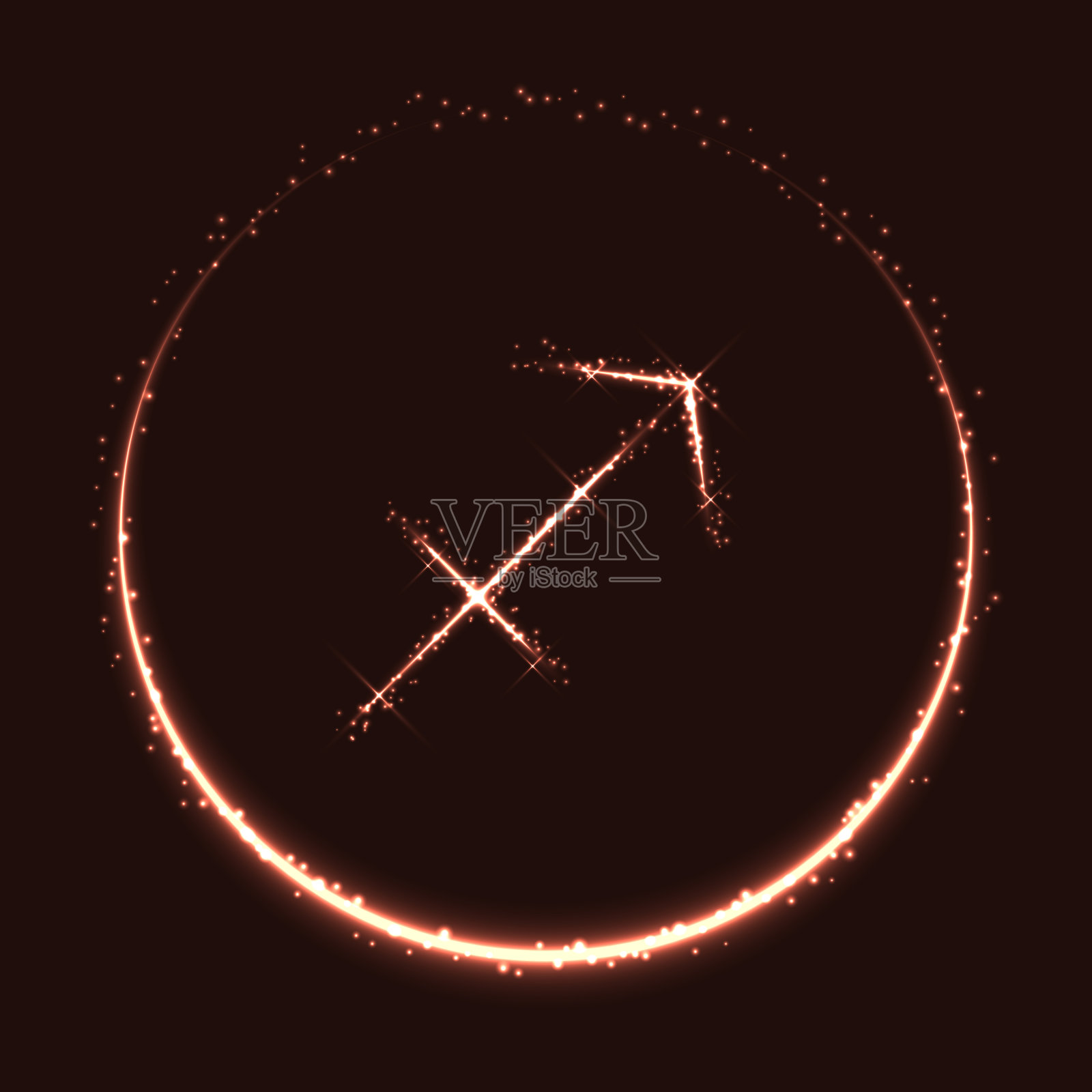 闪耀的矢量星座象征射手座插画图片素材