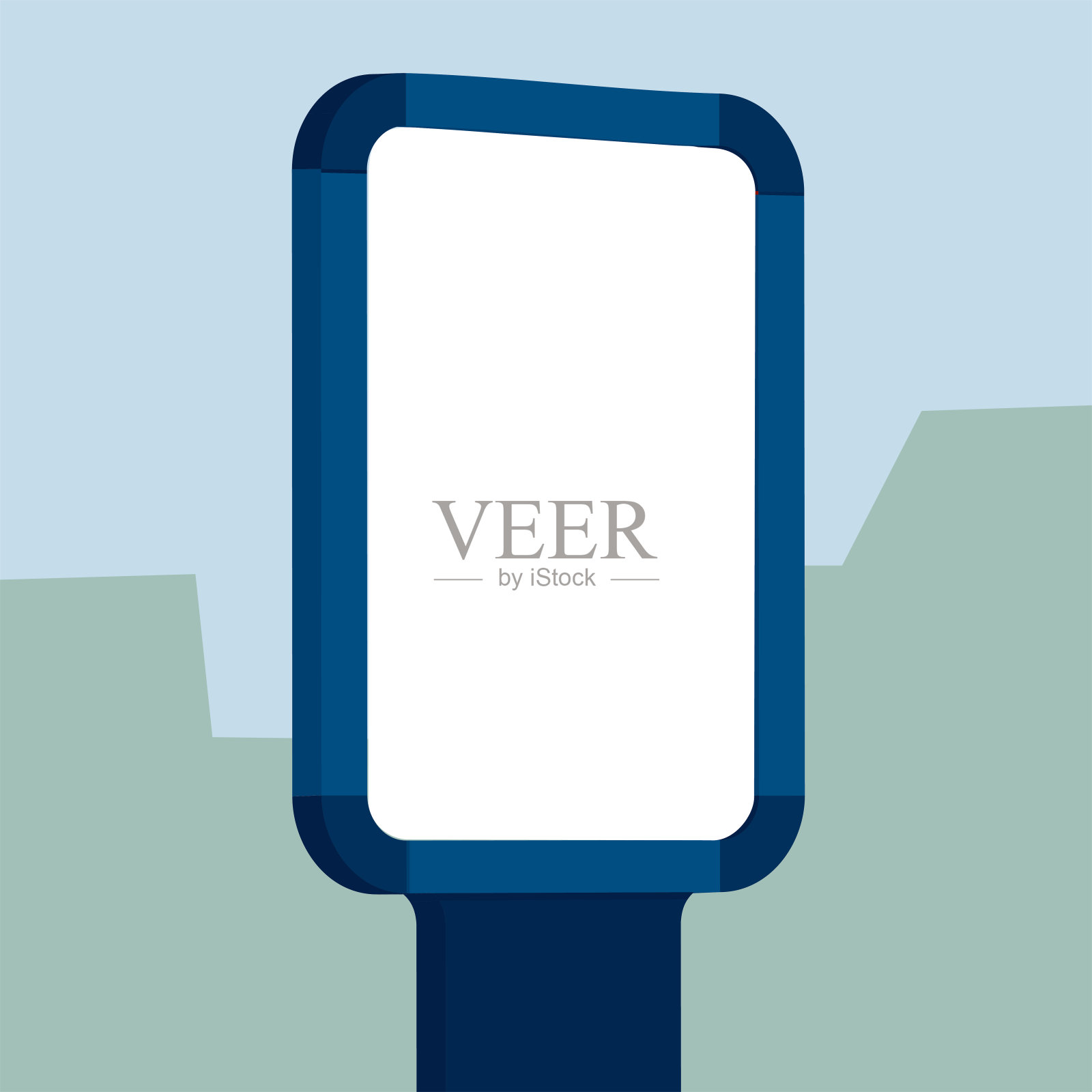 为产品品牌或宣传而隔离的街道广告牌。插画图片素材