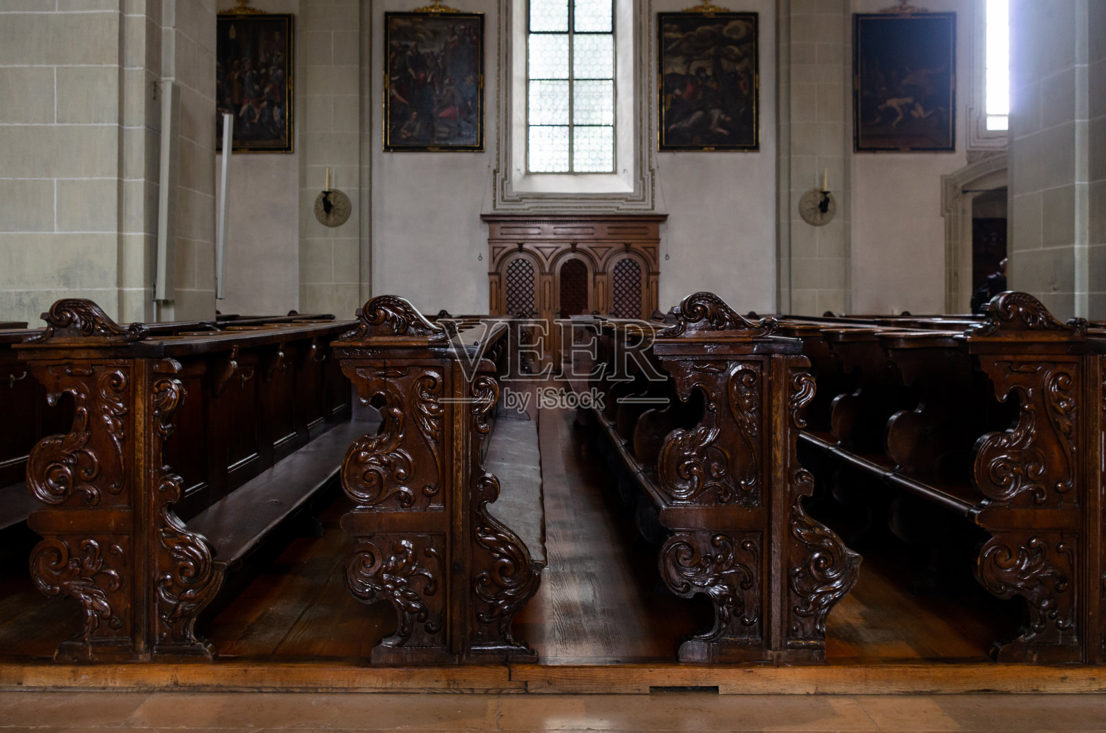 瑞士卢塞恩的霍夫基什圣利德加教堂照片摄影图片