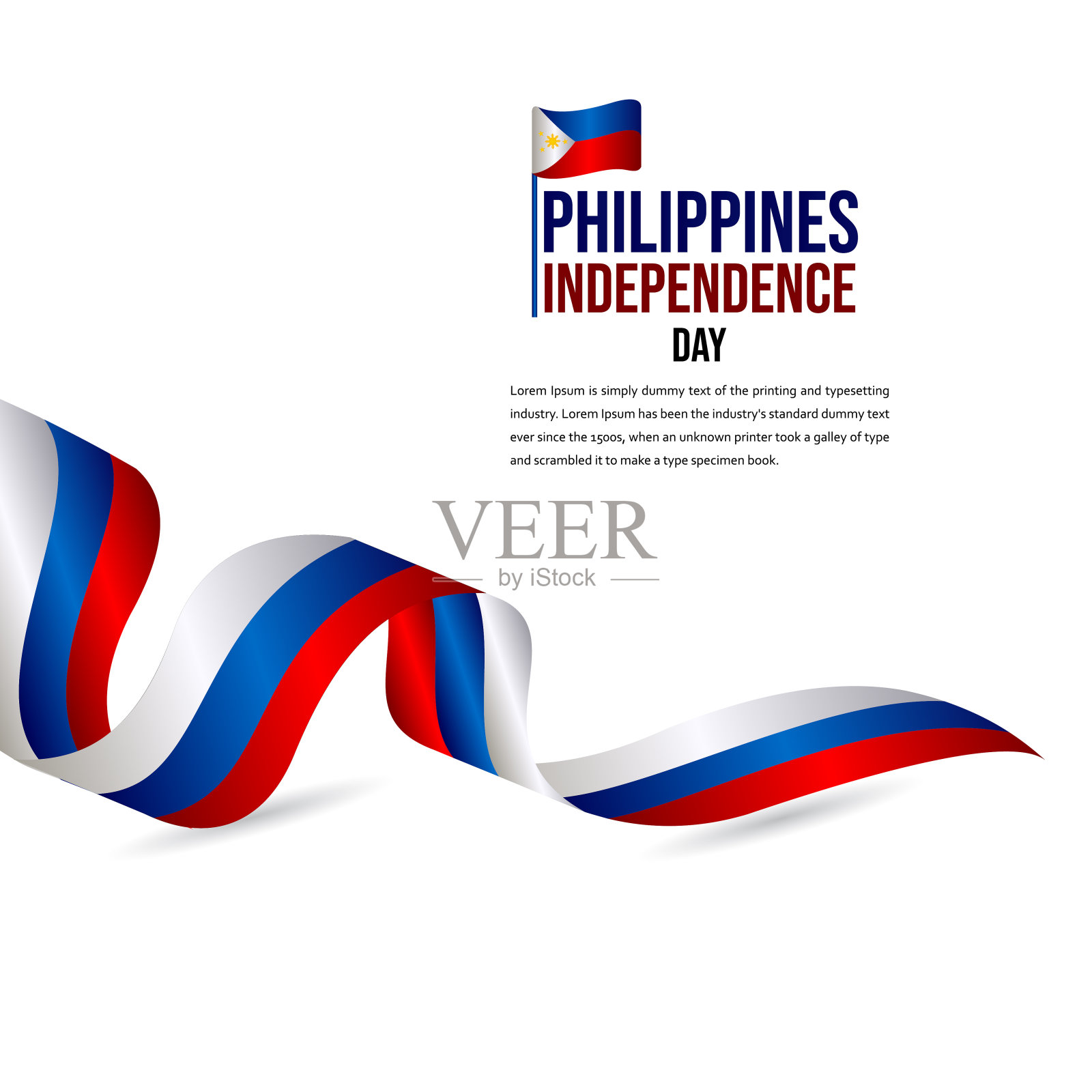 快乐菲律宾独立日庆祝矢量模板设计插图插画图片素材