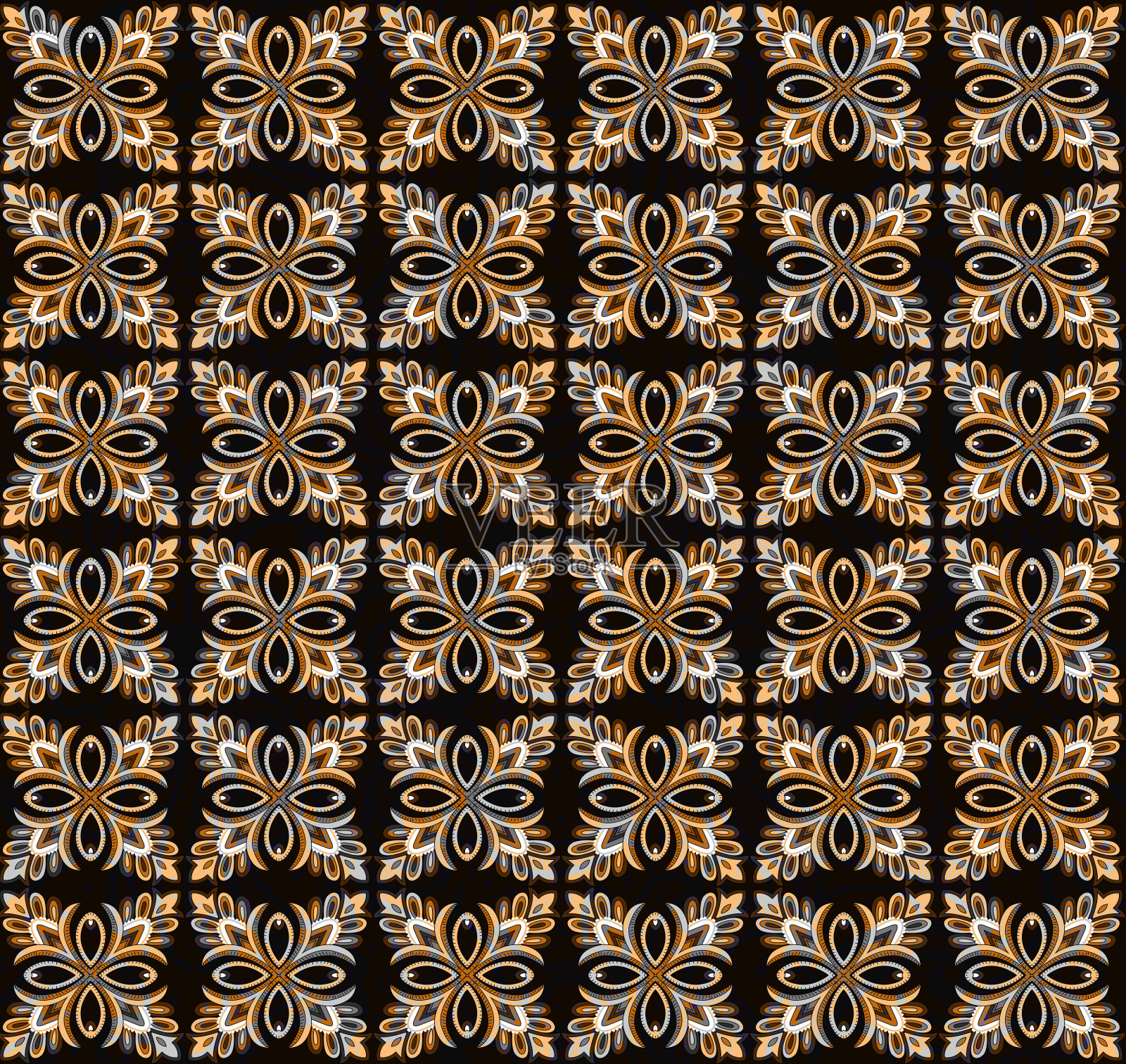 多色佩斯利装饰插画图片素材