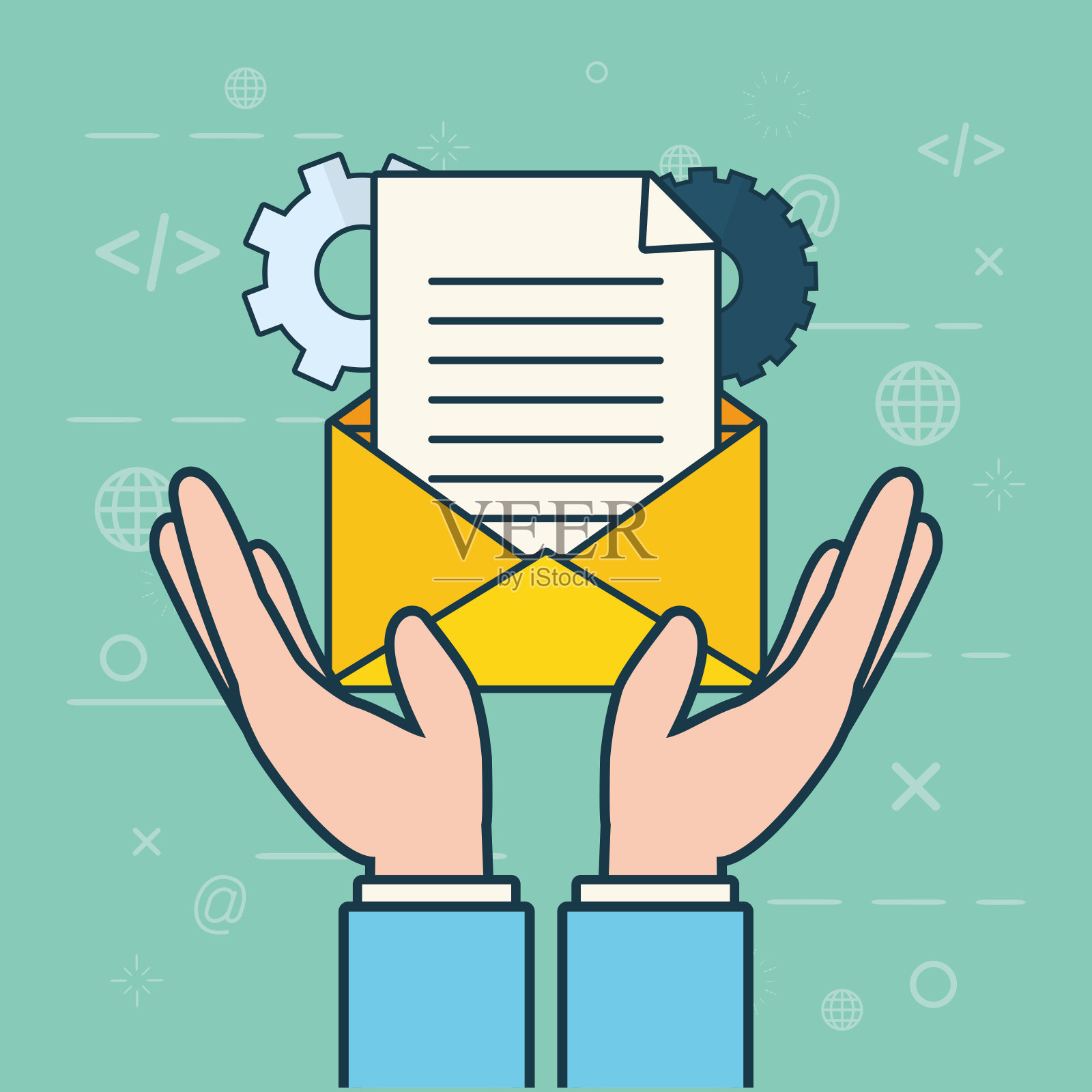 发送电子邮件相关插画图片素材