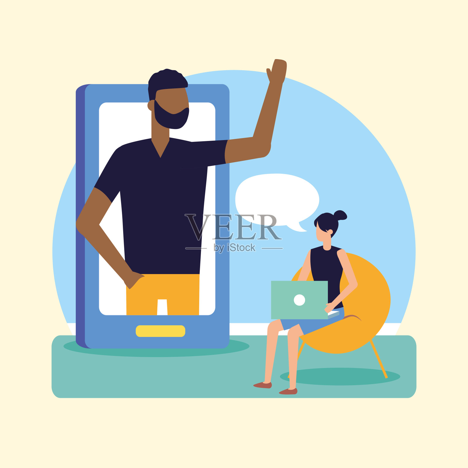 人们说泡沫插画图片素材