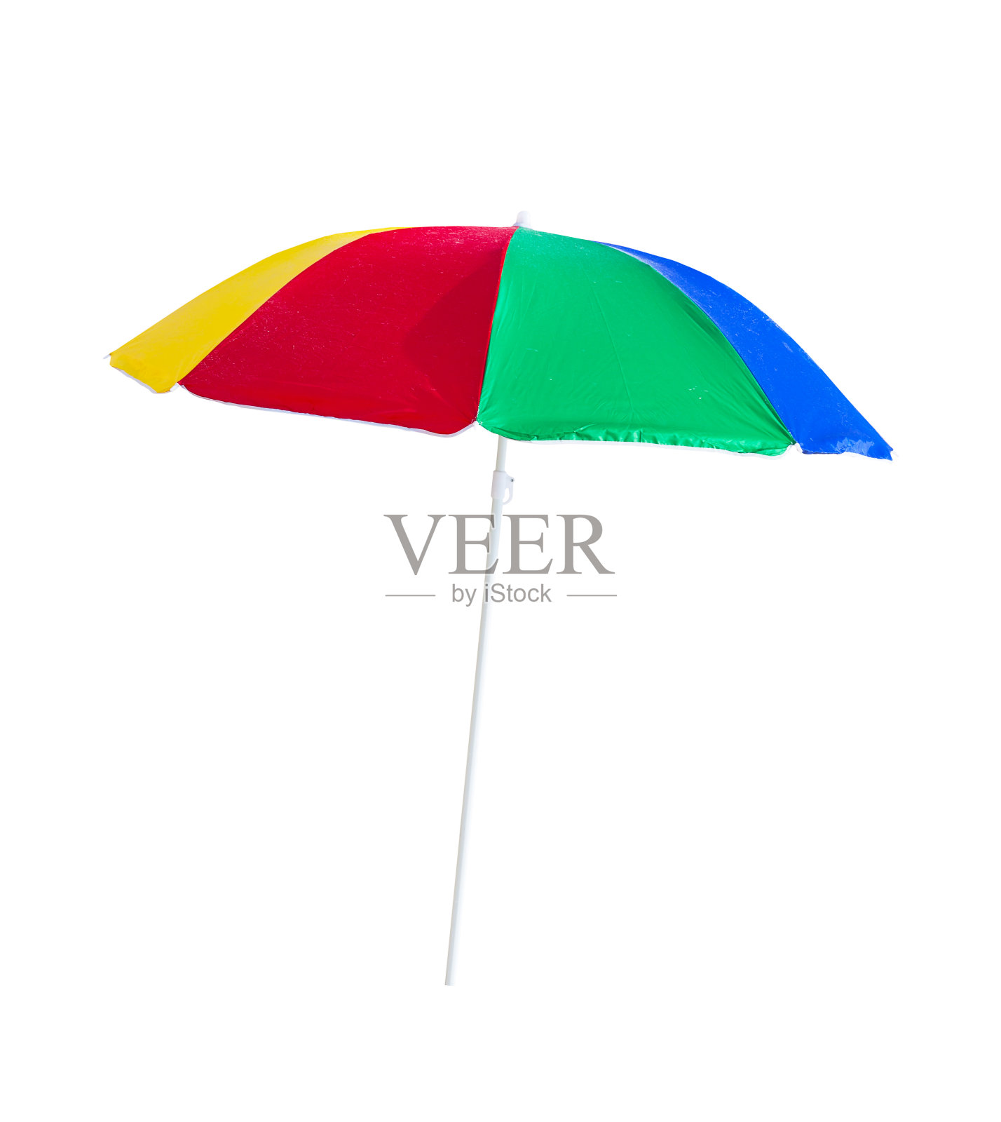 沙滩伞孤立在白色的背景上照片摄影图片