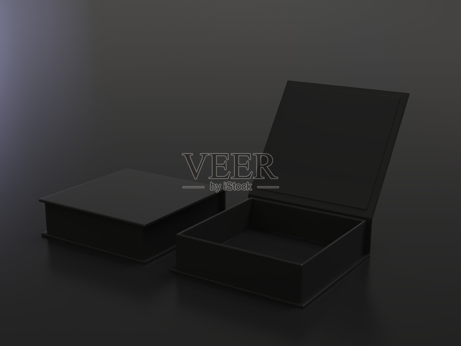 白色空白硬纸板礼品或邮筒模拟模板，3d插图。照片摄影图片