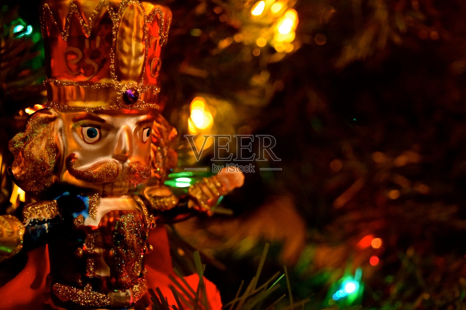 圣诞装饰胡桃夹子照片摄影图片