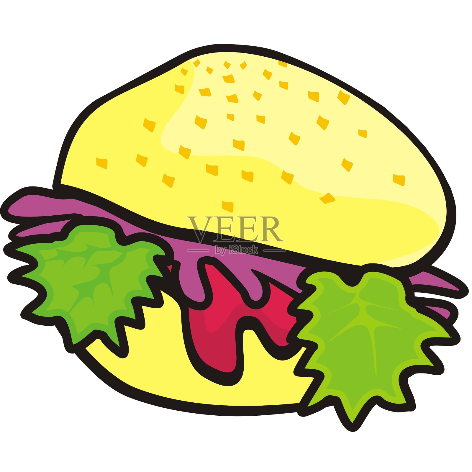 汉堡配蔬菜，eps。设计元素图片