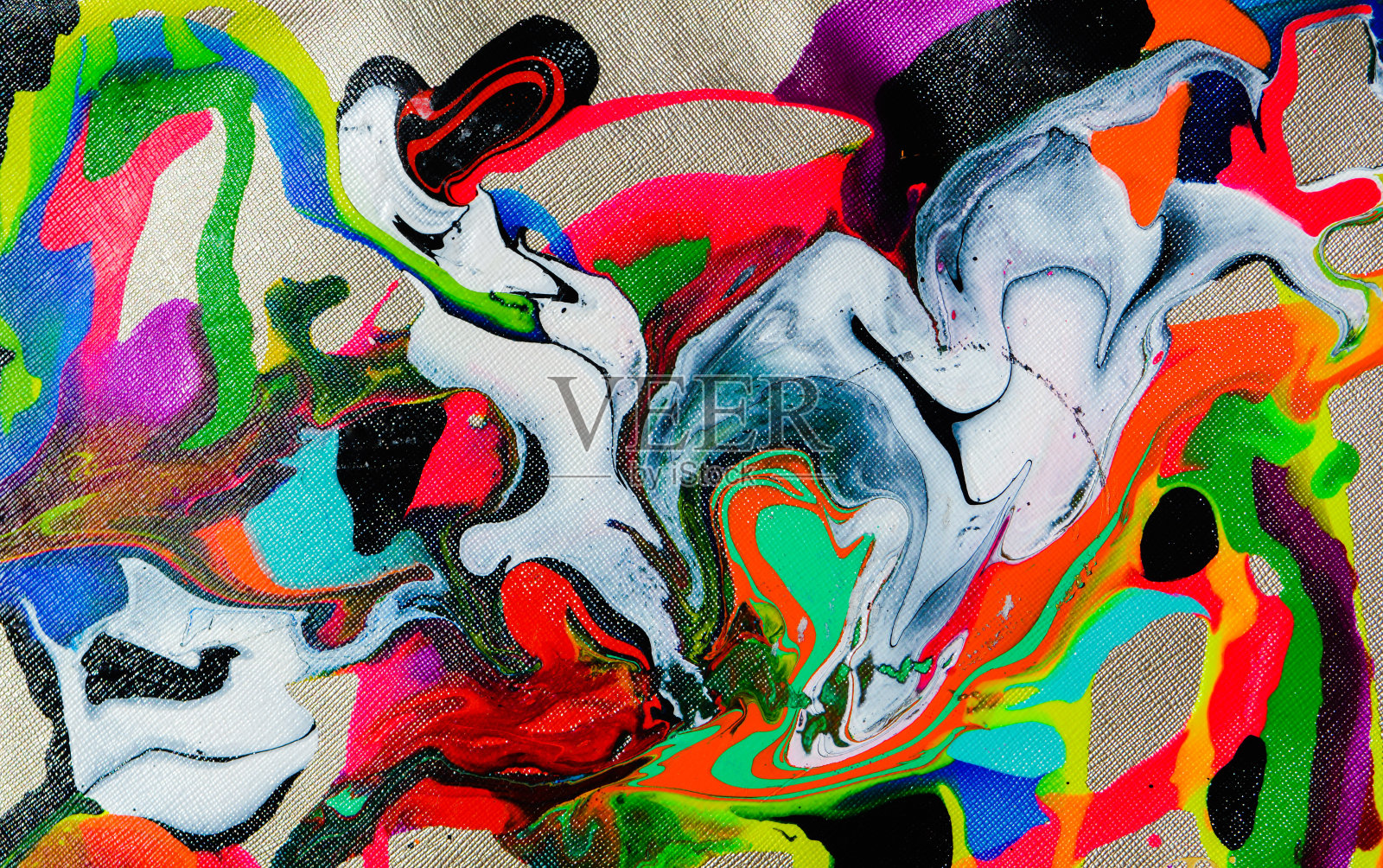 疯狂而多彩的抽象画插画图片素材