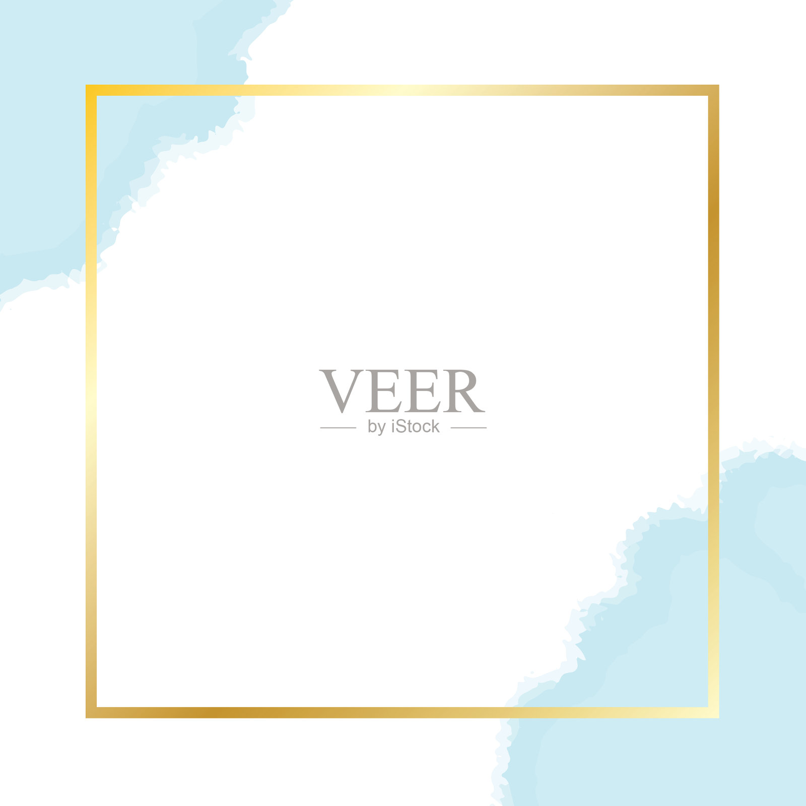 金色边框数字水彩模板设计插画图片素材