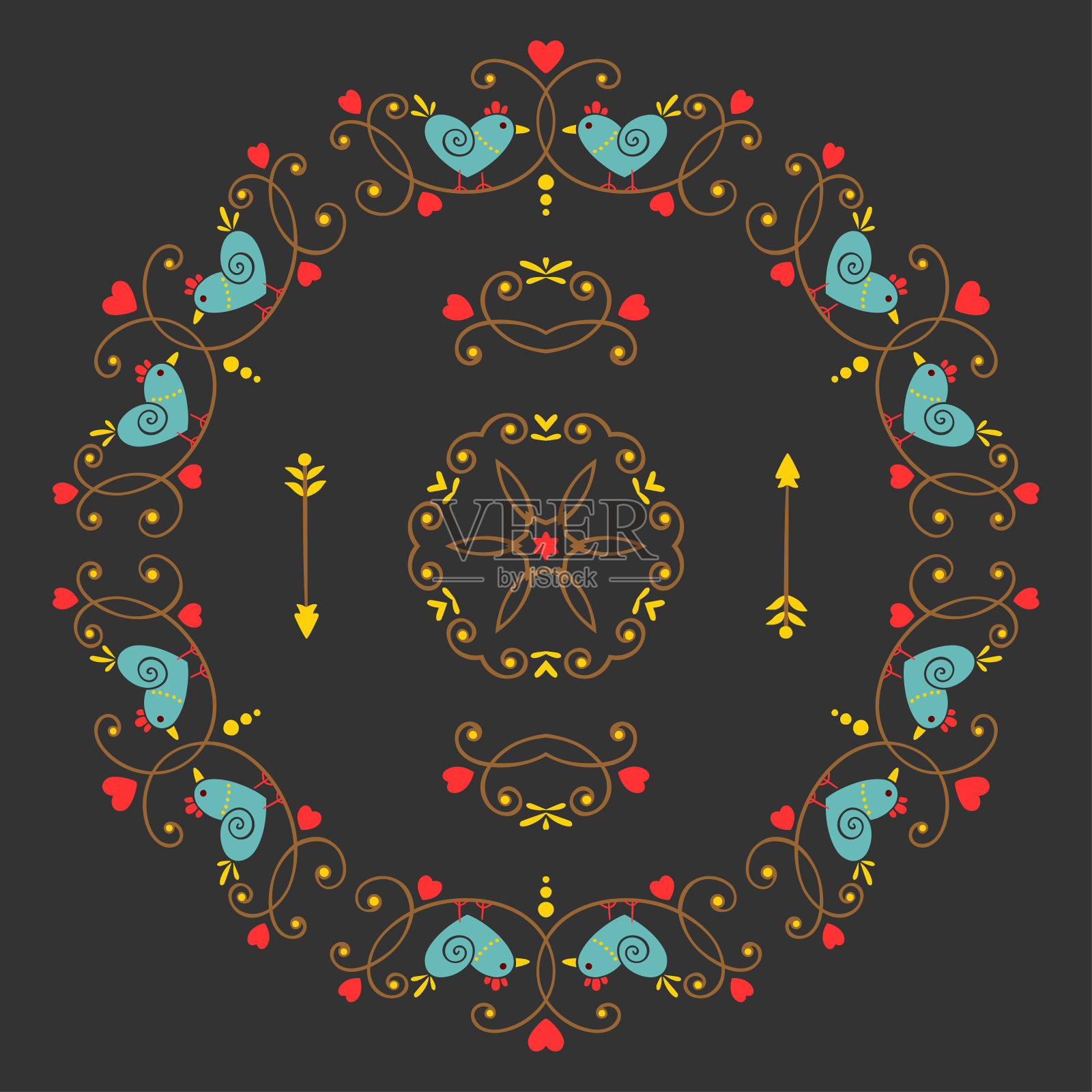 情人节的边界和分隔。插画图片素材