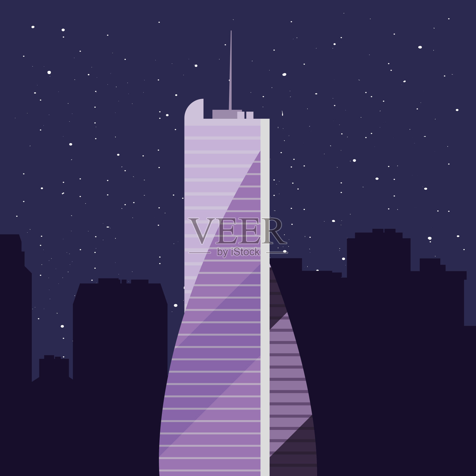 摩天大楼城市城市城镇天空背景插画图片素材