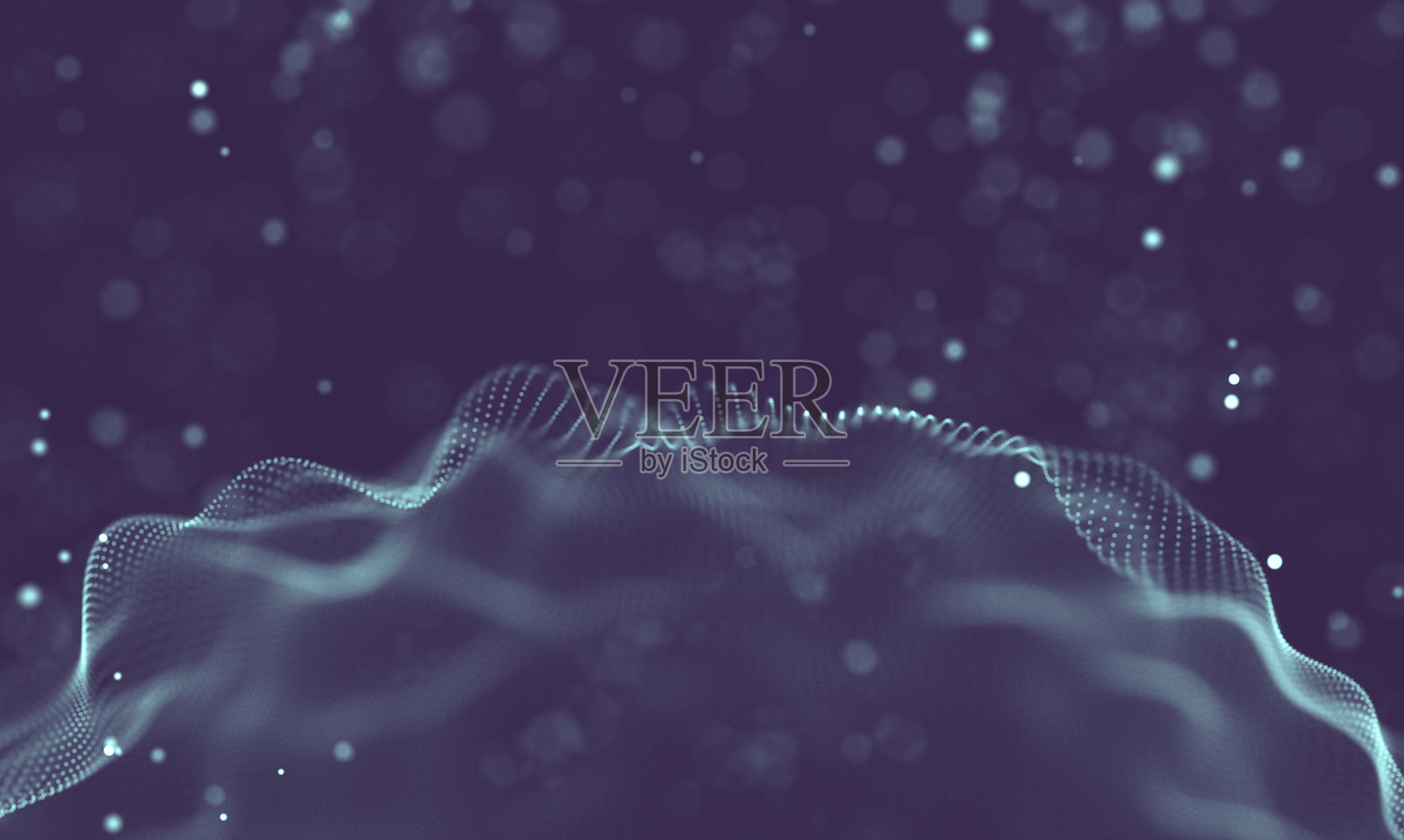 数据技术抽象未来插画。低聚形状与连接的点和线在黑暗的背景。3 d渲染。大数据可视化。插画图片素材