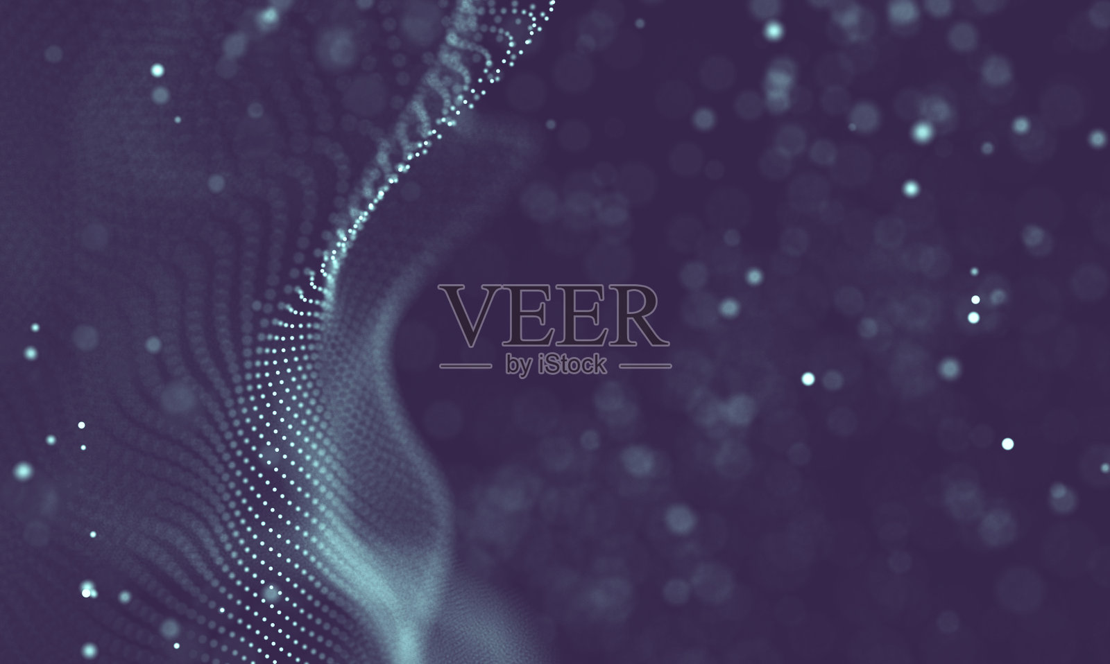 数据技术抽象未来插画。低聚形状与连接的点和线在黑暗的背景。3 d渲染。大数据可视化。插画图片素材