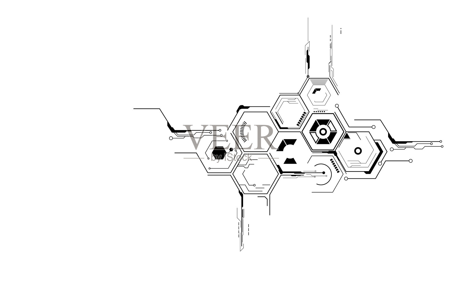摘要六角结构以科技的方式为您设计。向量说明eps10插画图片素材
