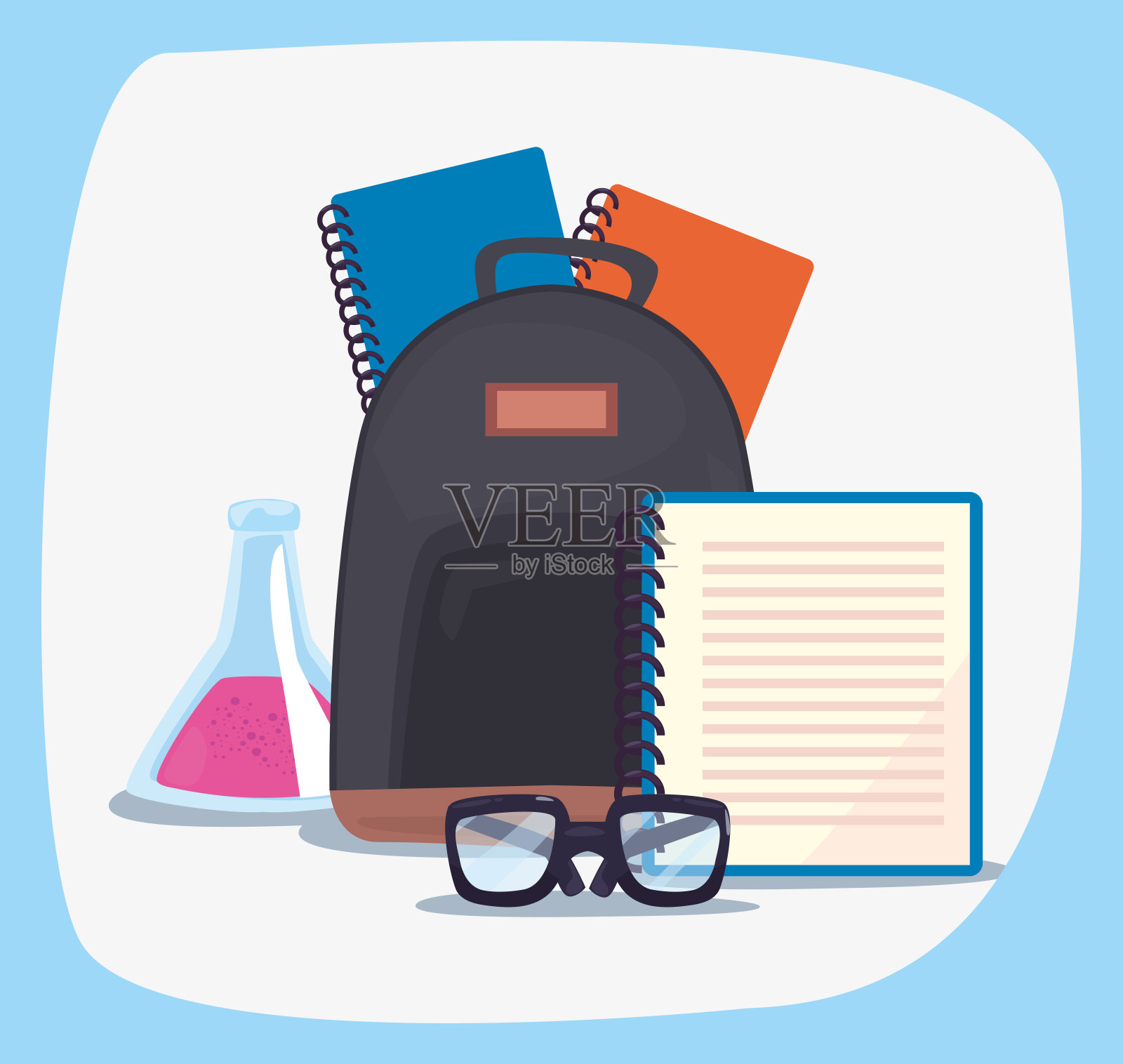 回到学校用品设计插画图片素材