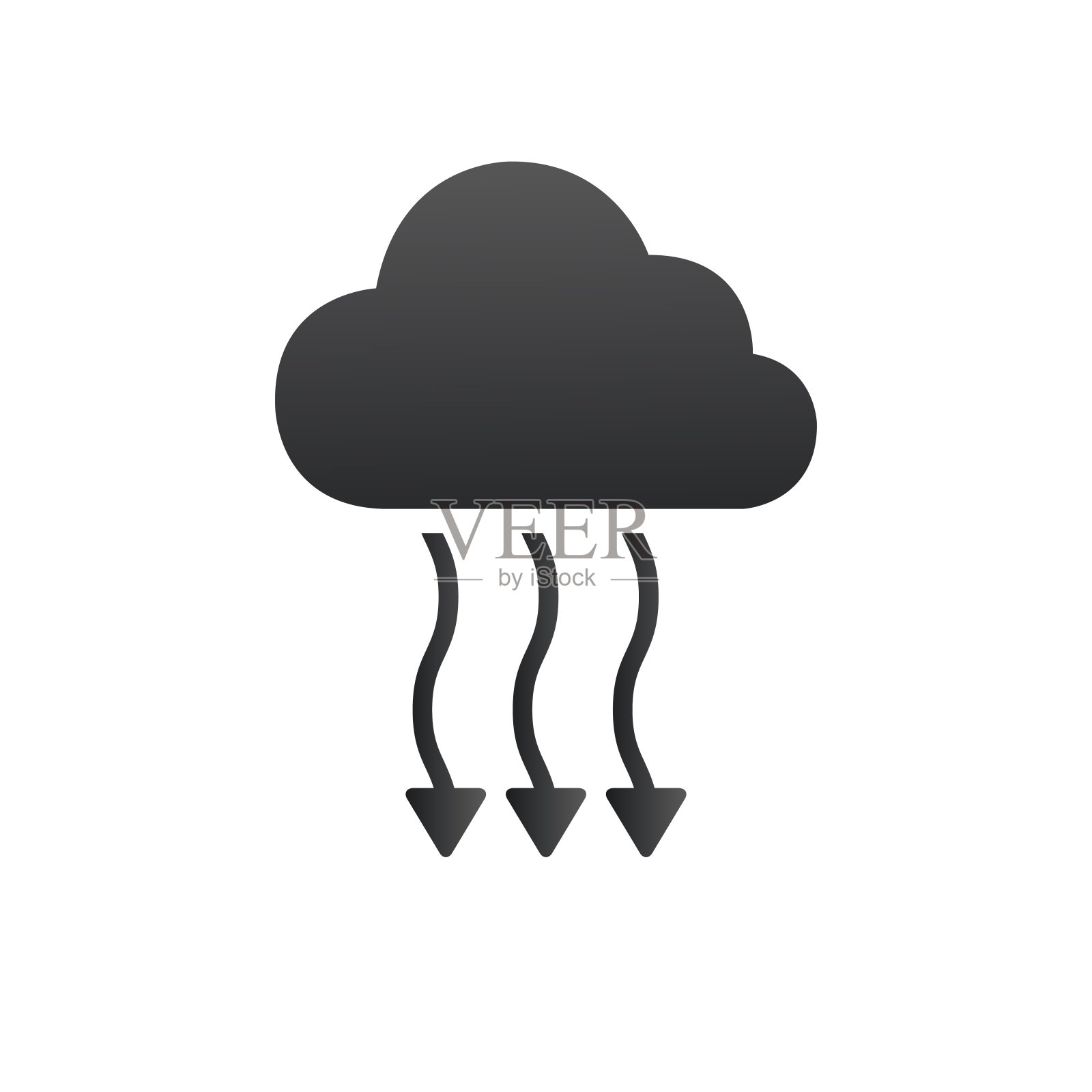 云图标与箭头向下。数据云备份和恢复。从数据云下载。互联网流量图片。箭头。矢量插图孤立在白色上插画图片素材