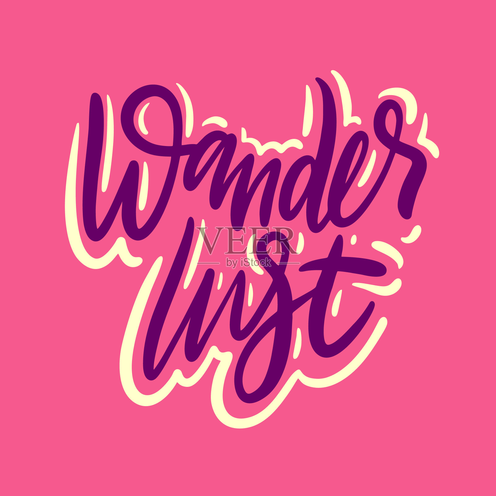 漫游手绘矢量报价字母。动机排版。粉色背景隔离插画图片素材