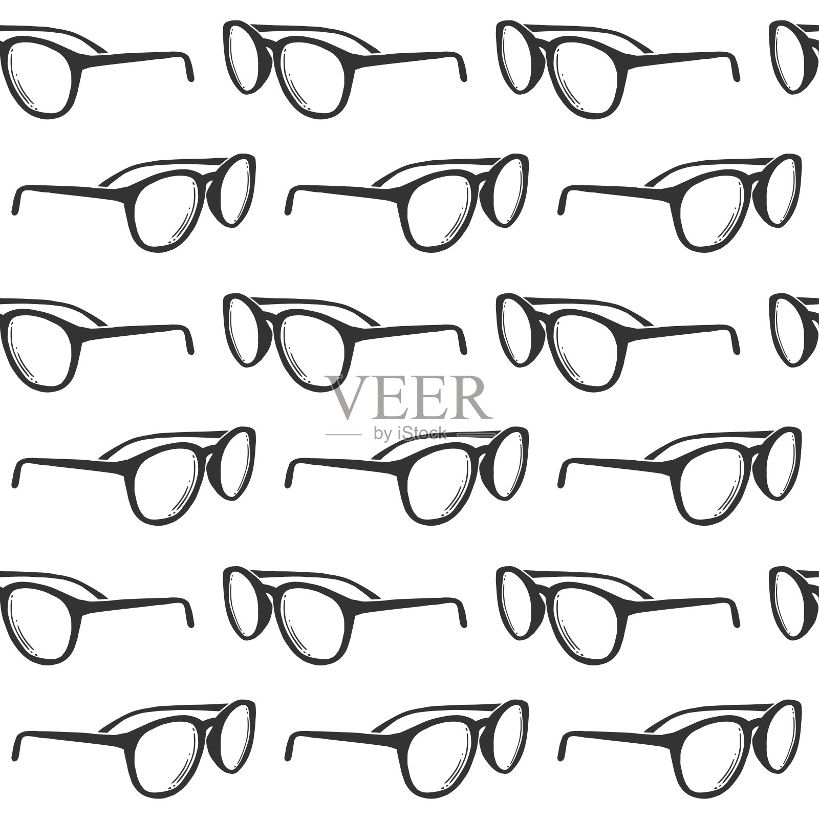 太阳镜。矢量概念在涂鸦和素描风格。手工绘制的插图印刷在t恤，明信片。设计元素图片