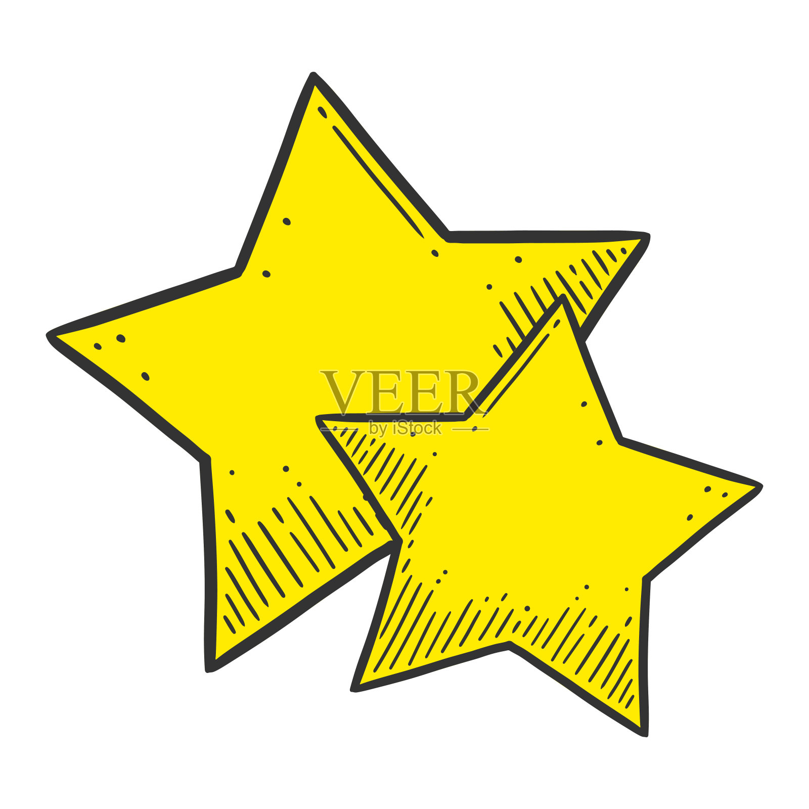 明星。矢量概念在涂鸦和素描风格。设计元素图片