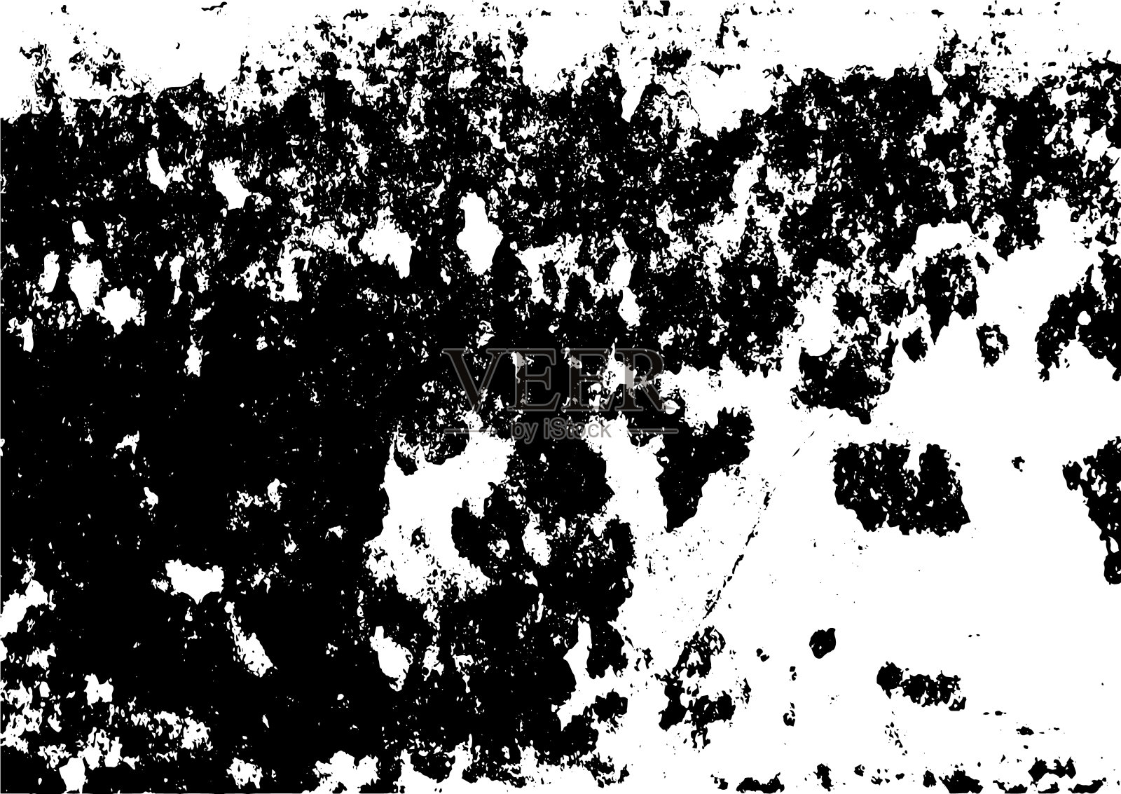 黑白垃圾城市纹理矢量与复制空间。抽象插图表面灰尘和粗糙肮脏的墙壁背景与空模板。危难或污垢和损害效果概念-矢量插画图片素材