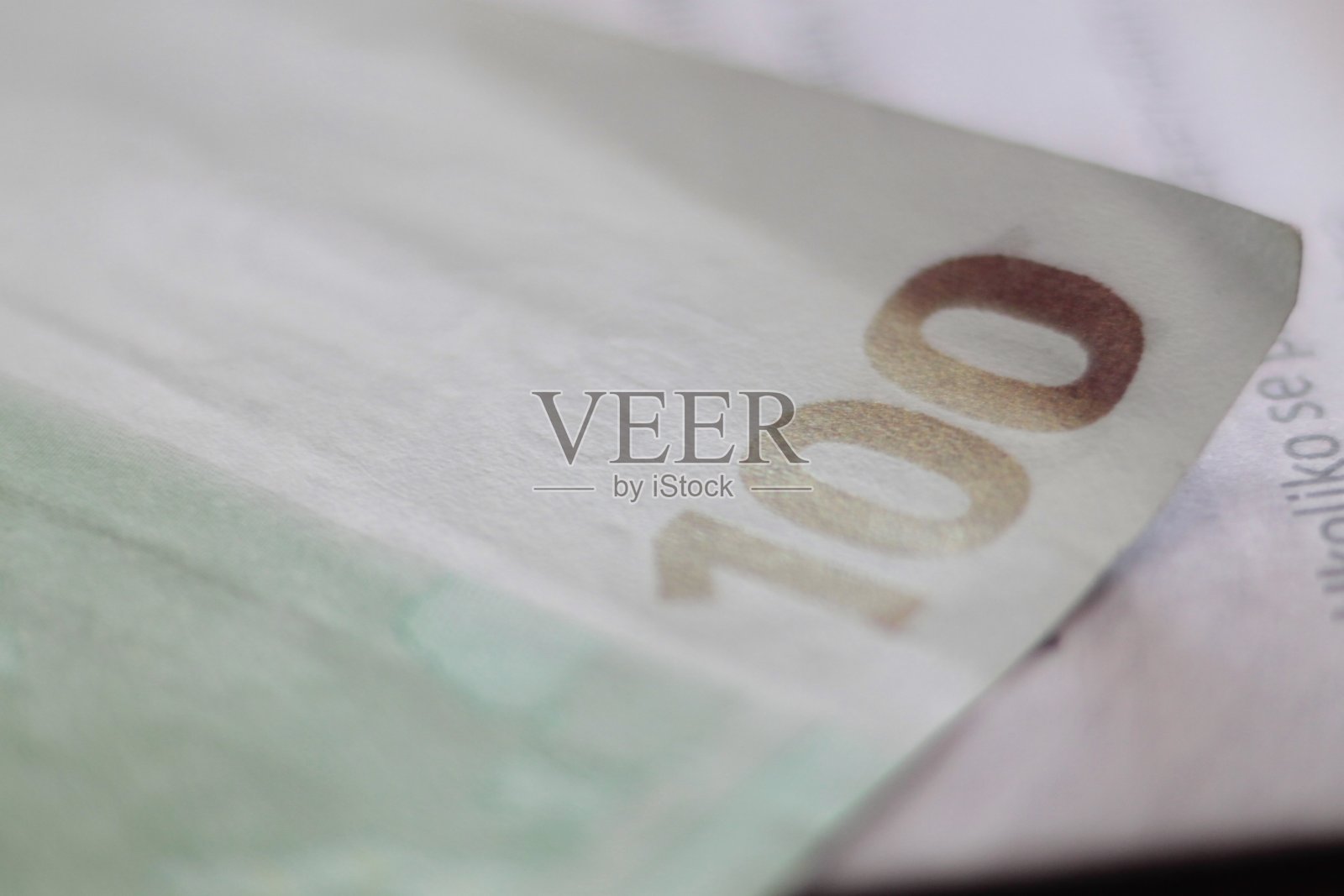 宏观100欧元纸币照片摄影图片