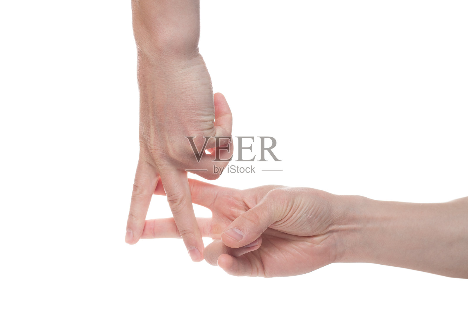 男人的手显示网格，他的手指孤立在白色背景照片摄影图片