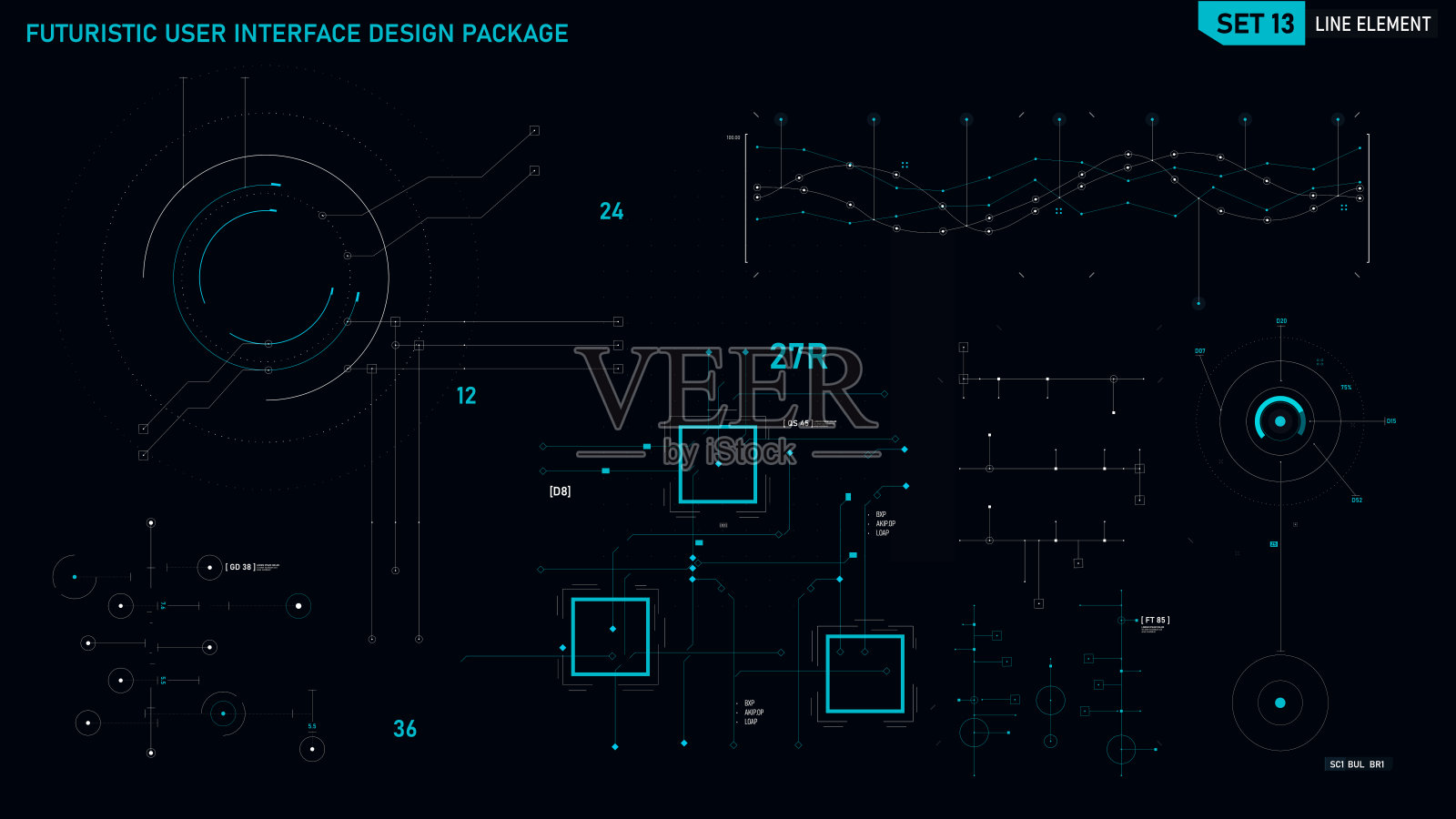 未来的用户界面设计元素集13插画图片素材