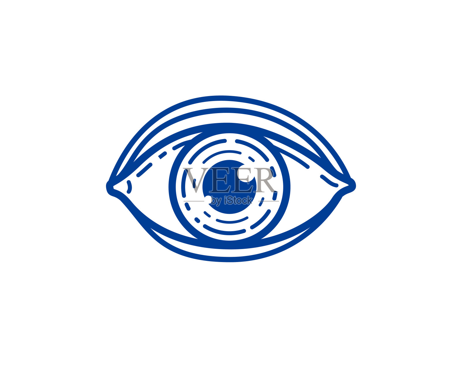 眼线性矢量设计元素为图标，所有看眼的上帝或医学眼科符号。插画图片素材