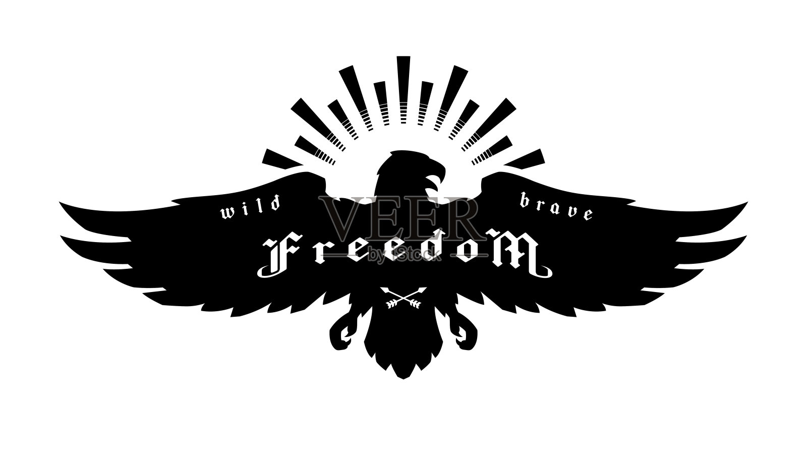 鹰徽，自由的象征。矢量插图。设计元素图片