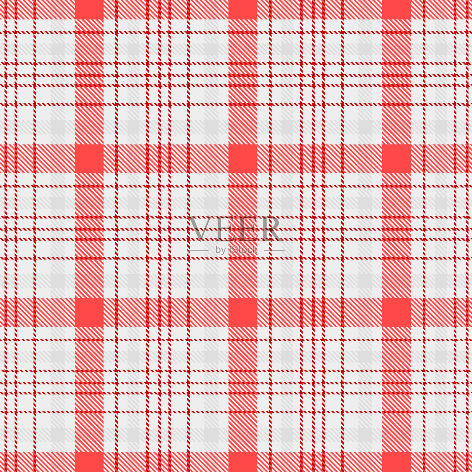 红白格子图案。插画图片素材