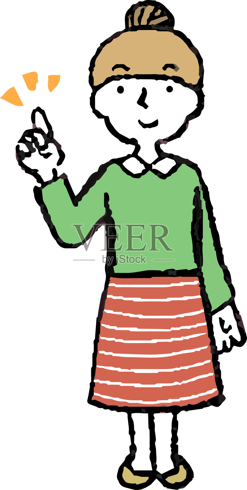 一个女人的脸和姿势的插图插画图片素材