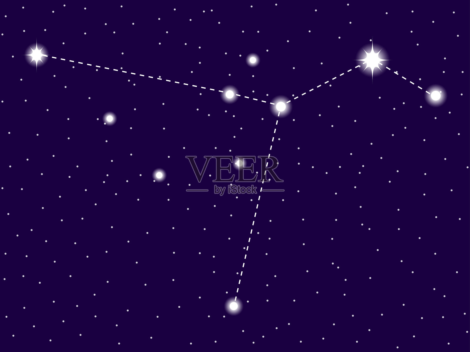 天鸽座星座。布满星星的夜空。矢量图插画图片素材