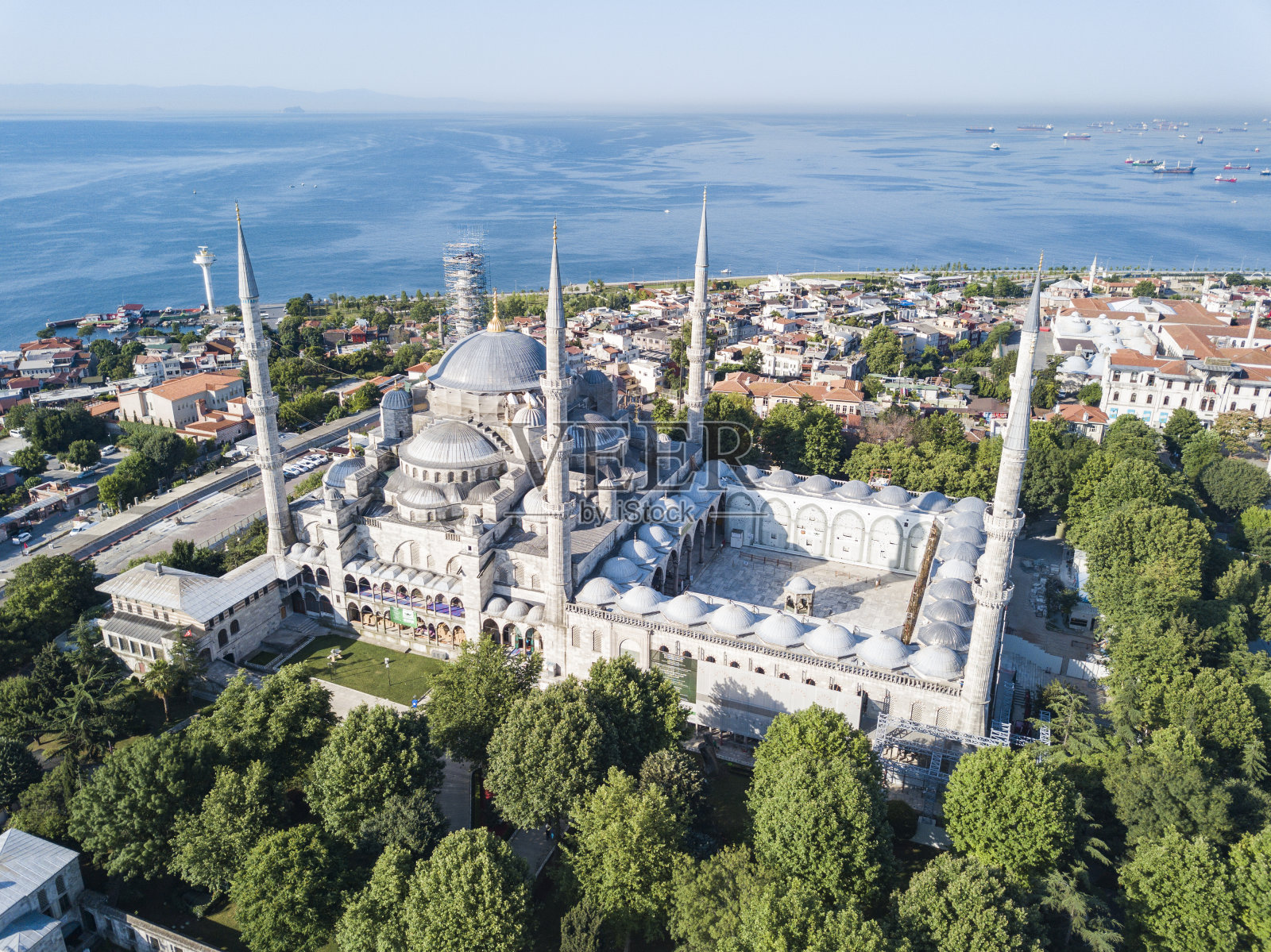 土耳其伊斯坦布尔的苏丹艾哈迈德蓝色清真寺照片摄影图片