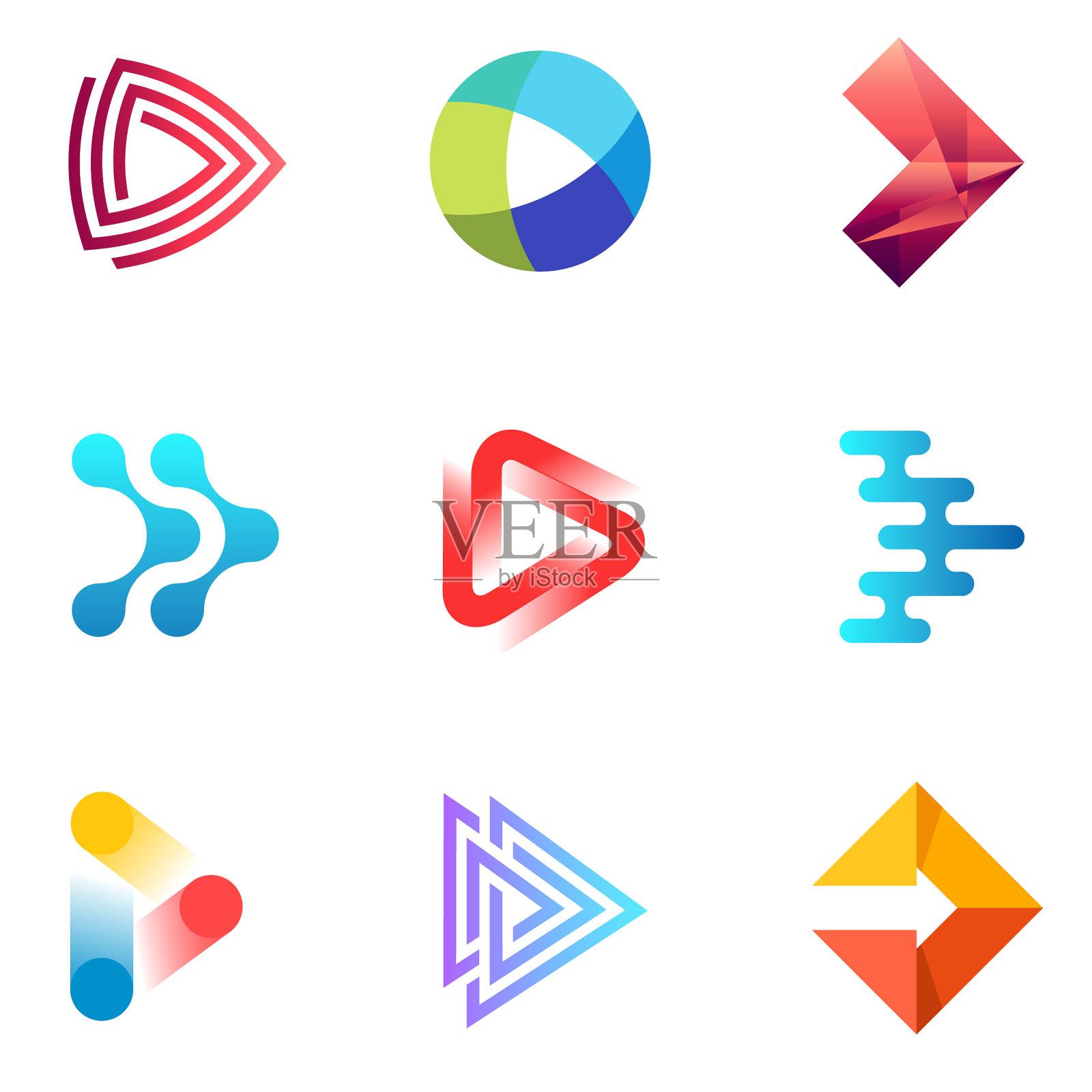 一套媒体播放图标设计模板。图标素材