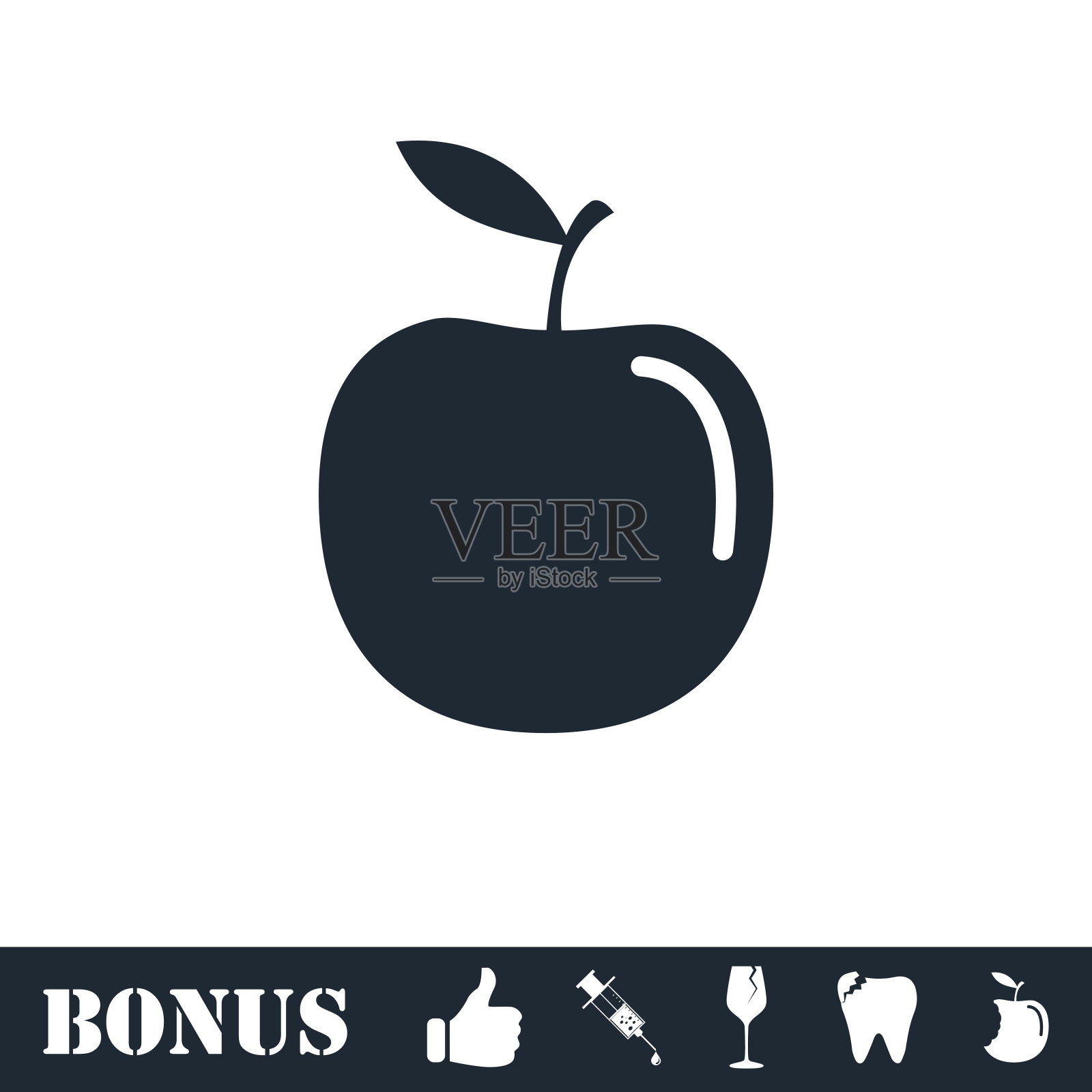 苹果图标平插画图片素材