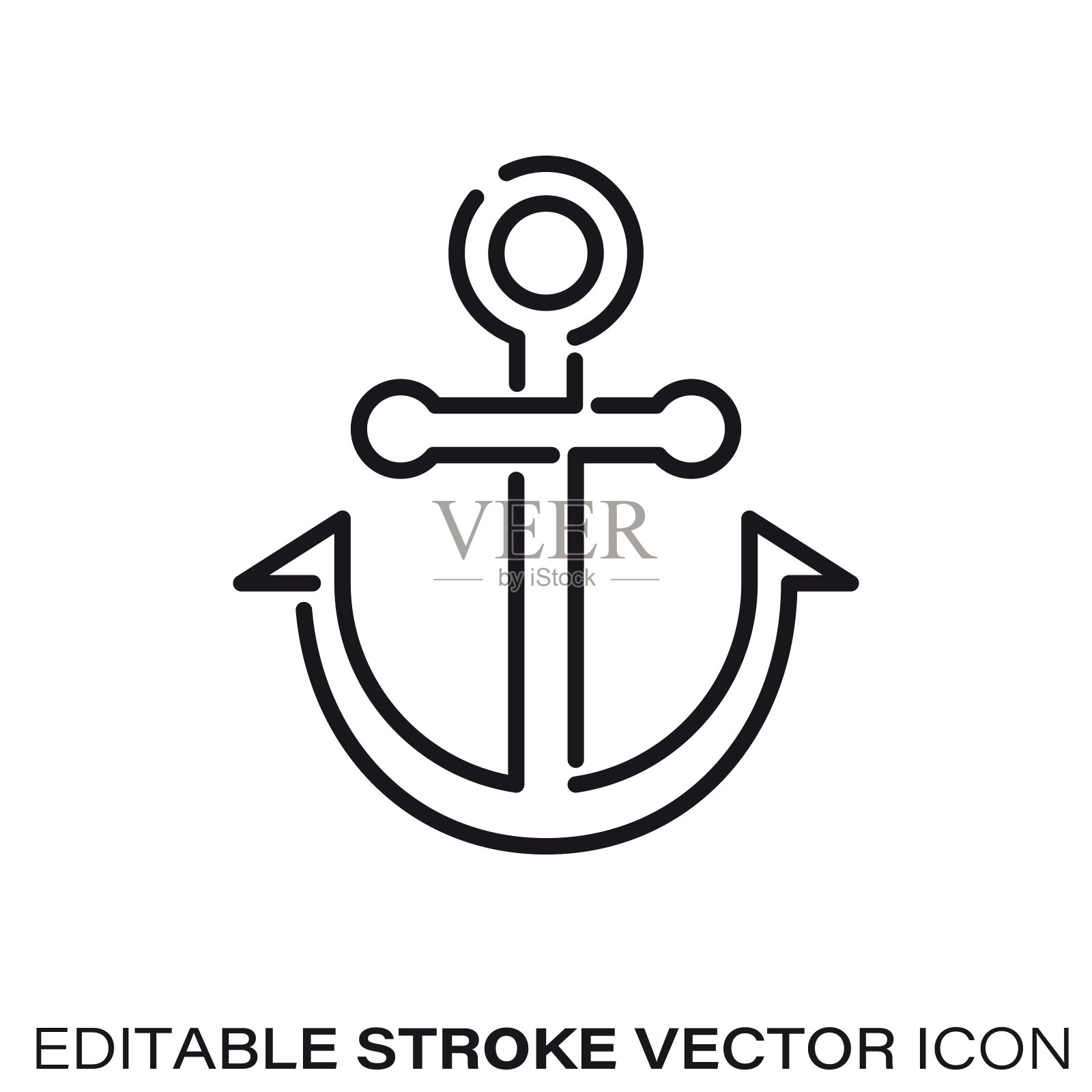 锚向量线图标图标素材