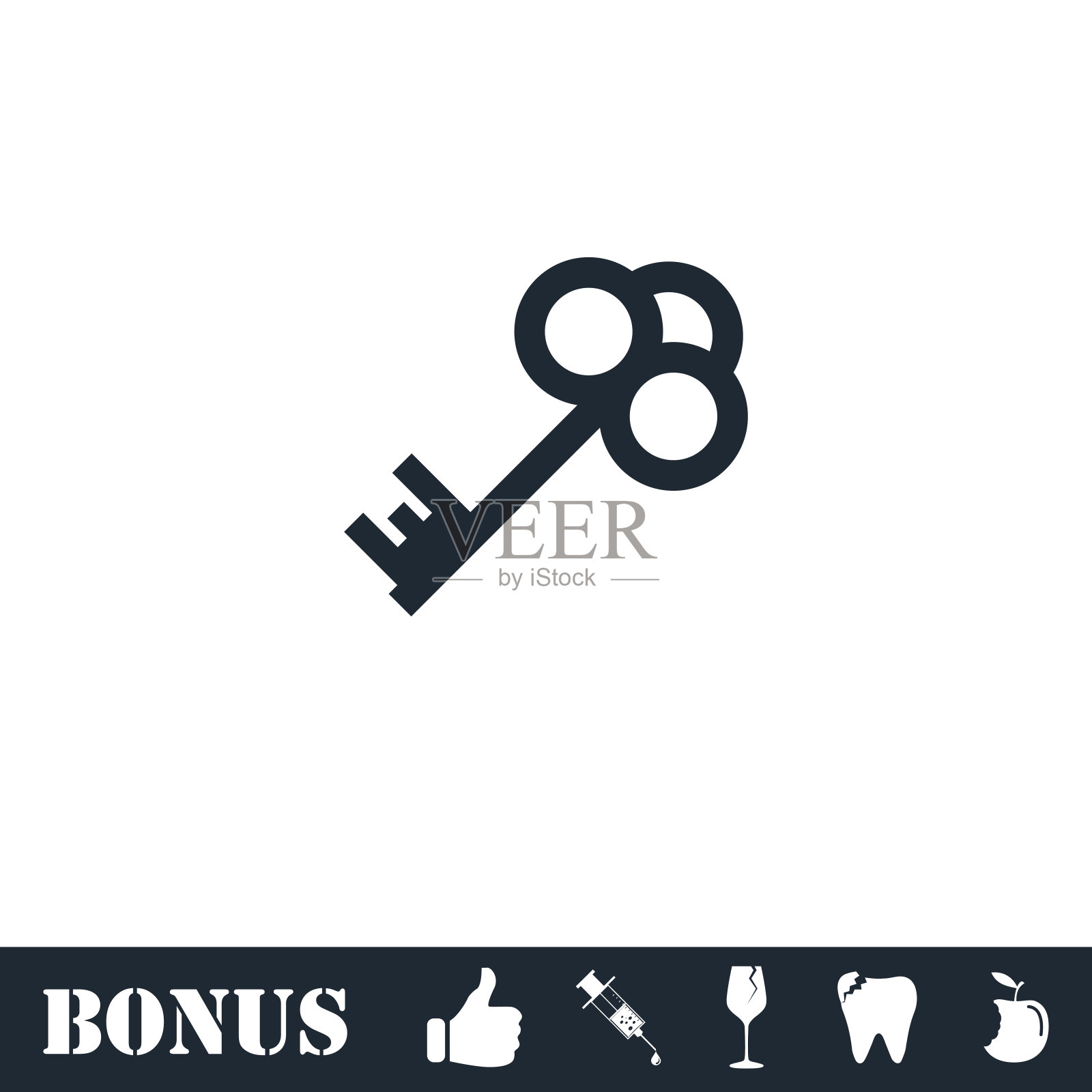 键图标平坦图标素材