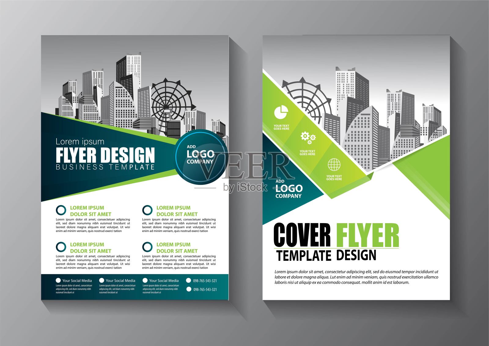 宣传册设计，封面现代布局，年度报告，海报，传单在A4彩色三角形，几何形状的技术，科学，市场与光背景插画图片素材