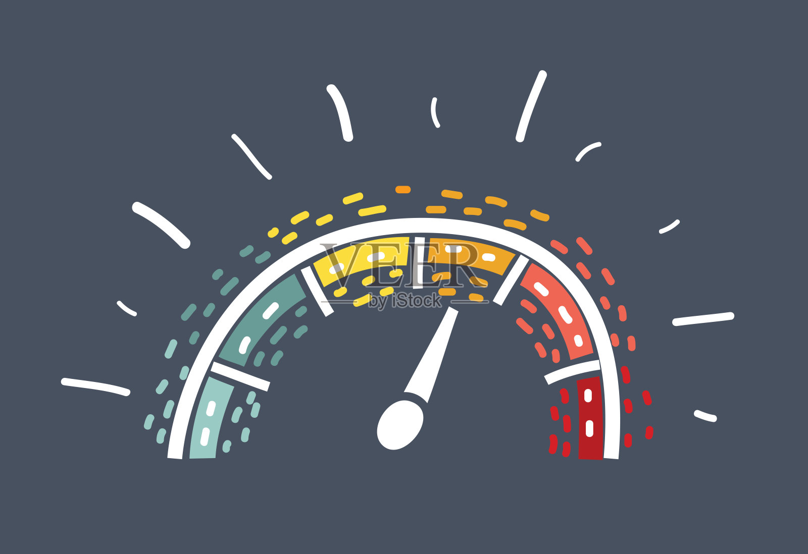 仪表盘图标在涂鸦素描线。插画图片素材