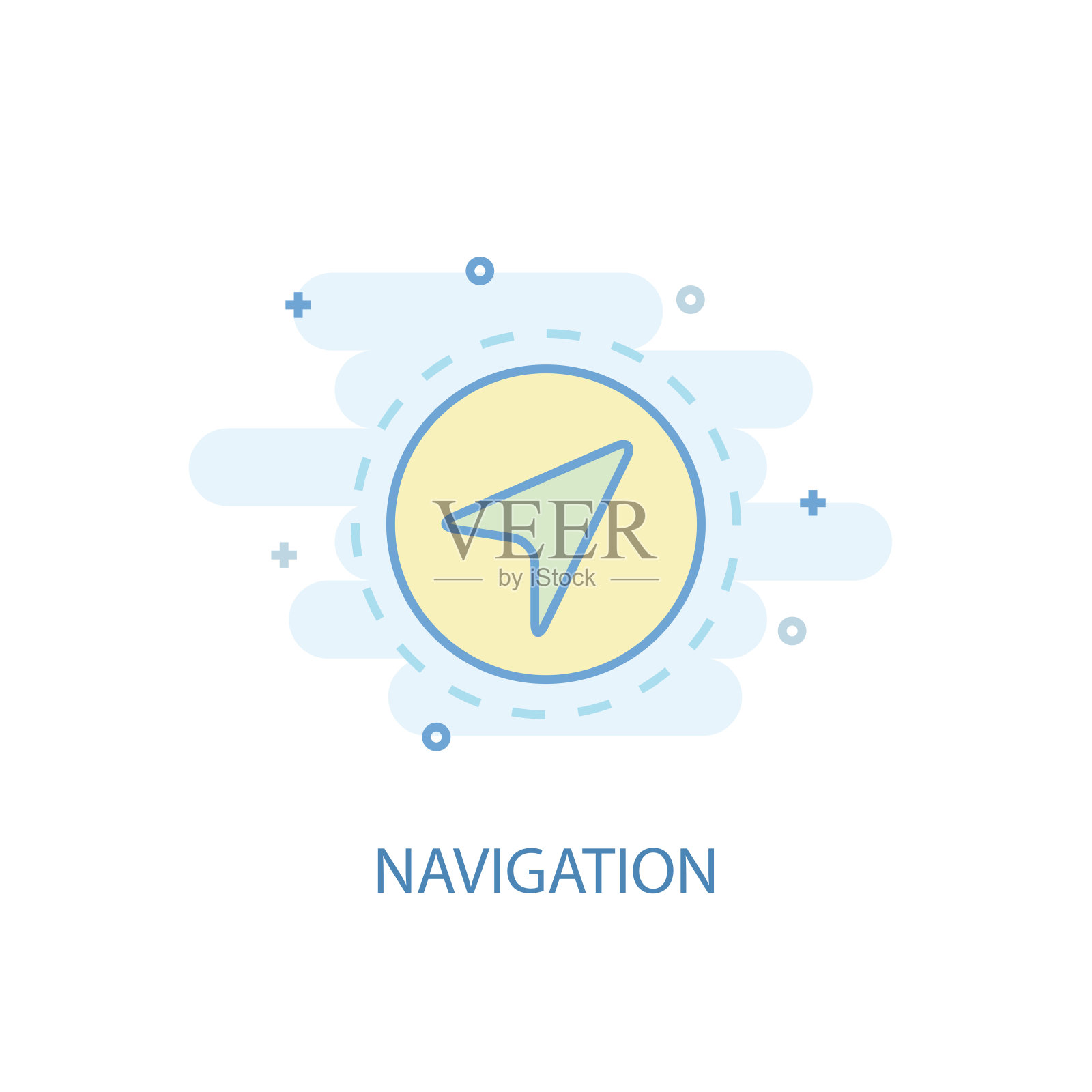 导航线的概念。简单的线条图标，彩色插图。导航符号平面设计。可以用于UI/UX吗图标素材