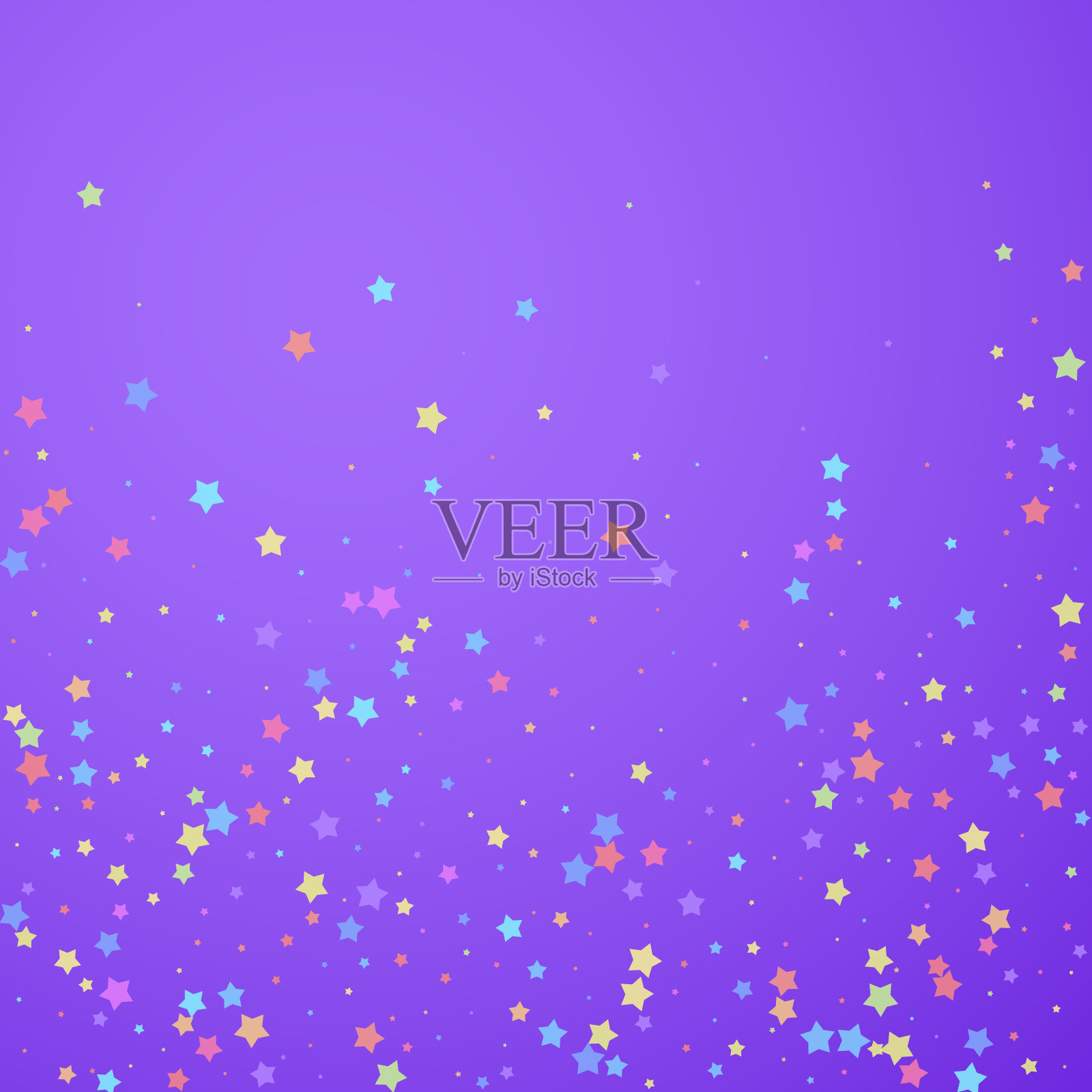 节日的五彩纸屑。庆祝的星星。五彩缤纷的明星插画图片素材