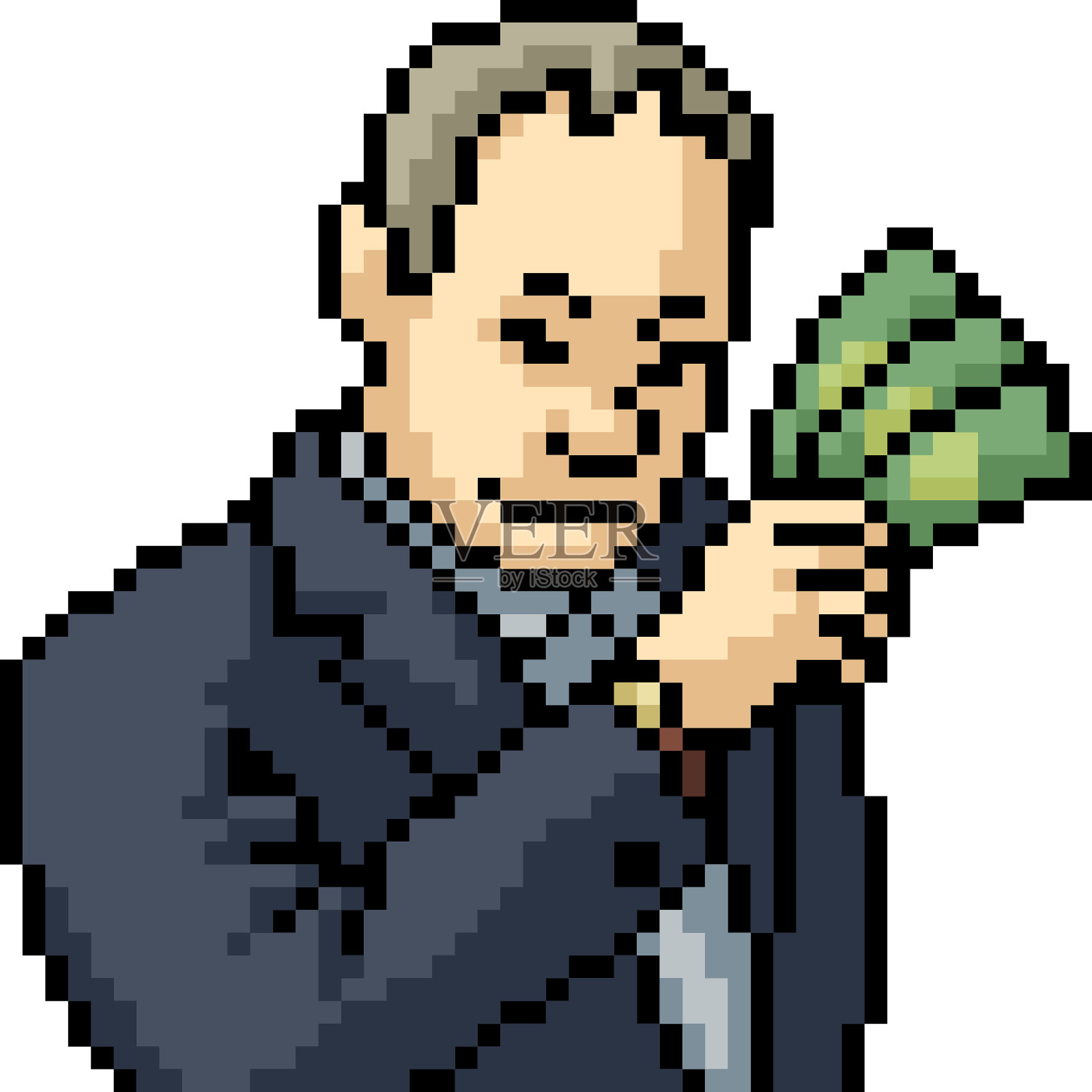 矢量像素艺术孤立的卡通设计元素图片