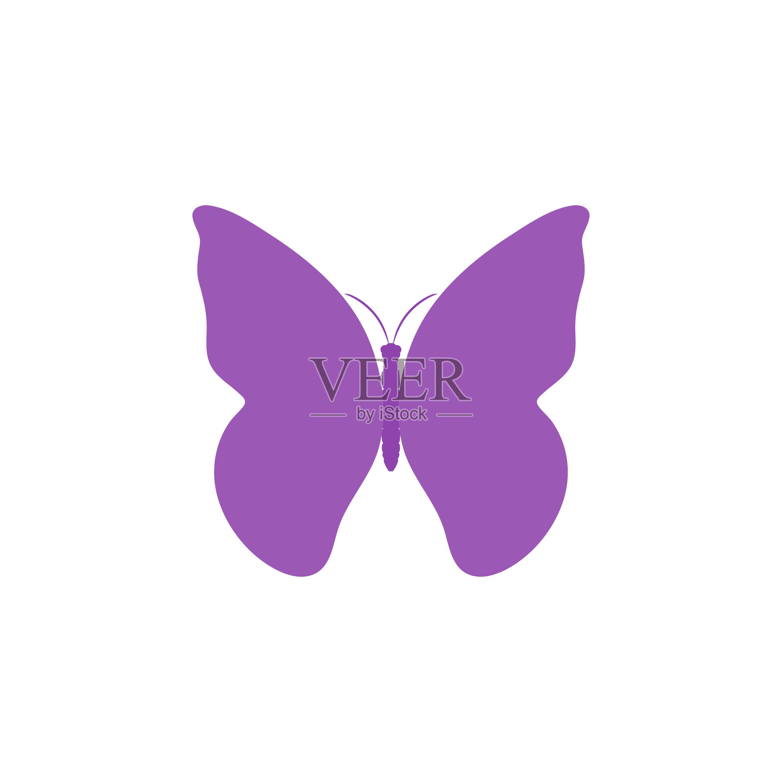 蝴蝶。蝴蝶矢量图标。蝴蝶孤立在平面设计设计元素图片