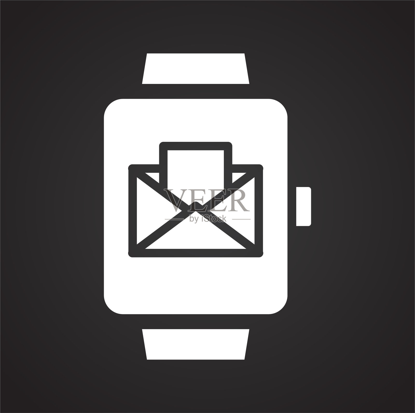 智能手表相关图标的背景为图形和网页设计。简单的说明。网站按钮或手机应用的互联网概念符号。插画图片素材