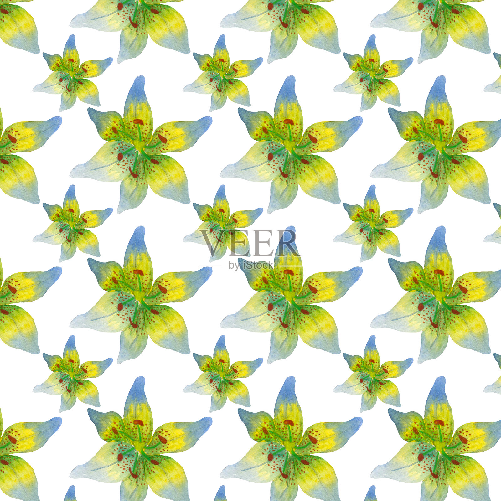 百合花图案插画图片素材