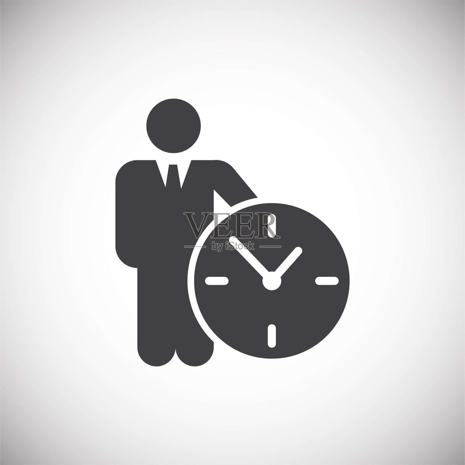 时间管理相关图标的背景图形和网页设计。简单的说明。网站按钮或手机应用的互联网概念符号。插画图片素材