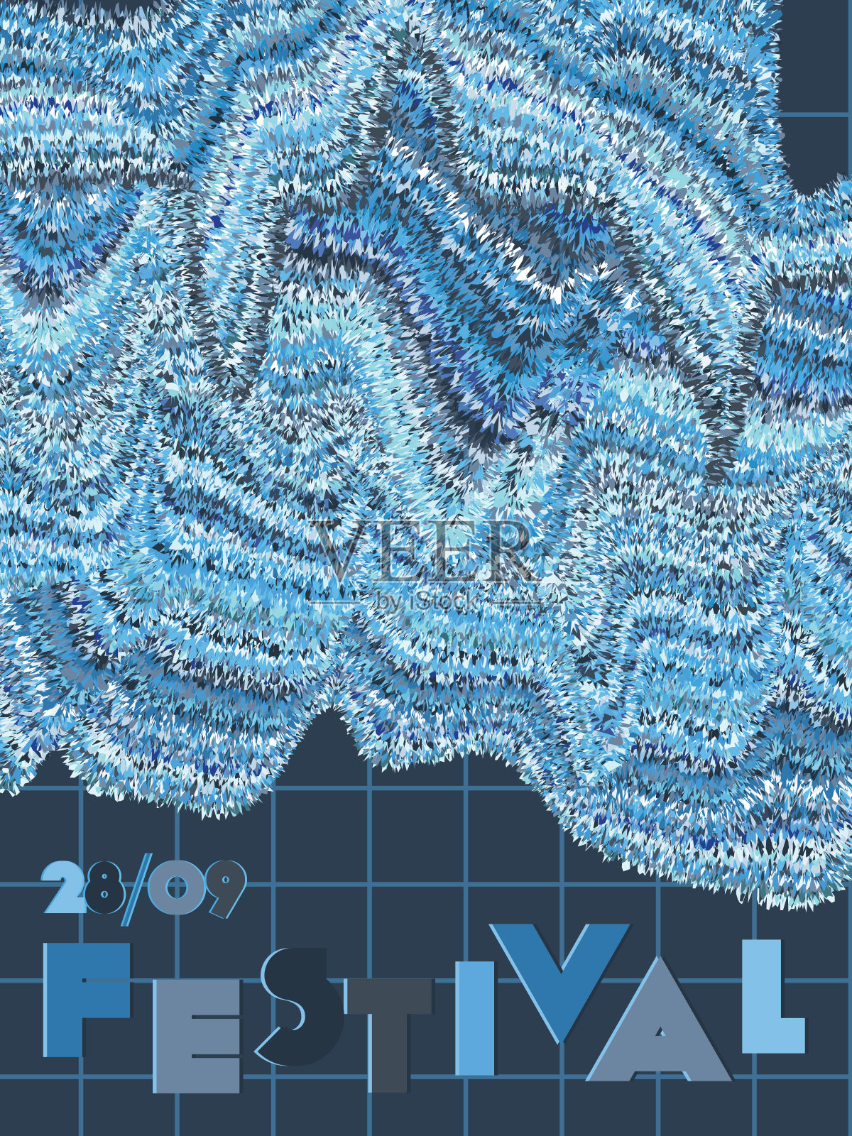 音乐节封面背景。插画图片素材